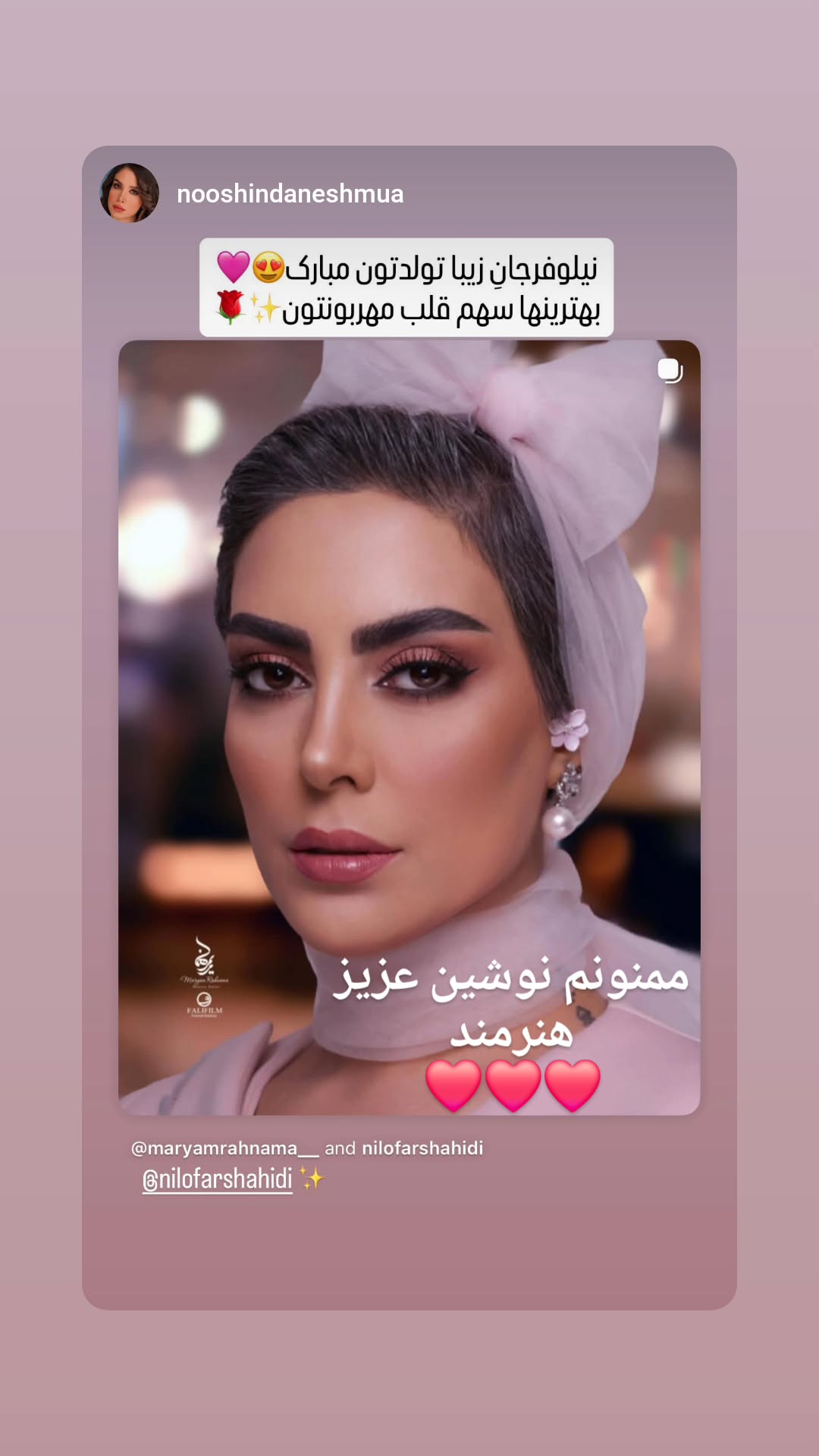  جدید ترین استوری اینستاگرام نیلوفر شهیدی