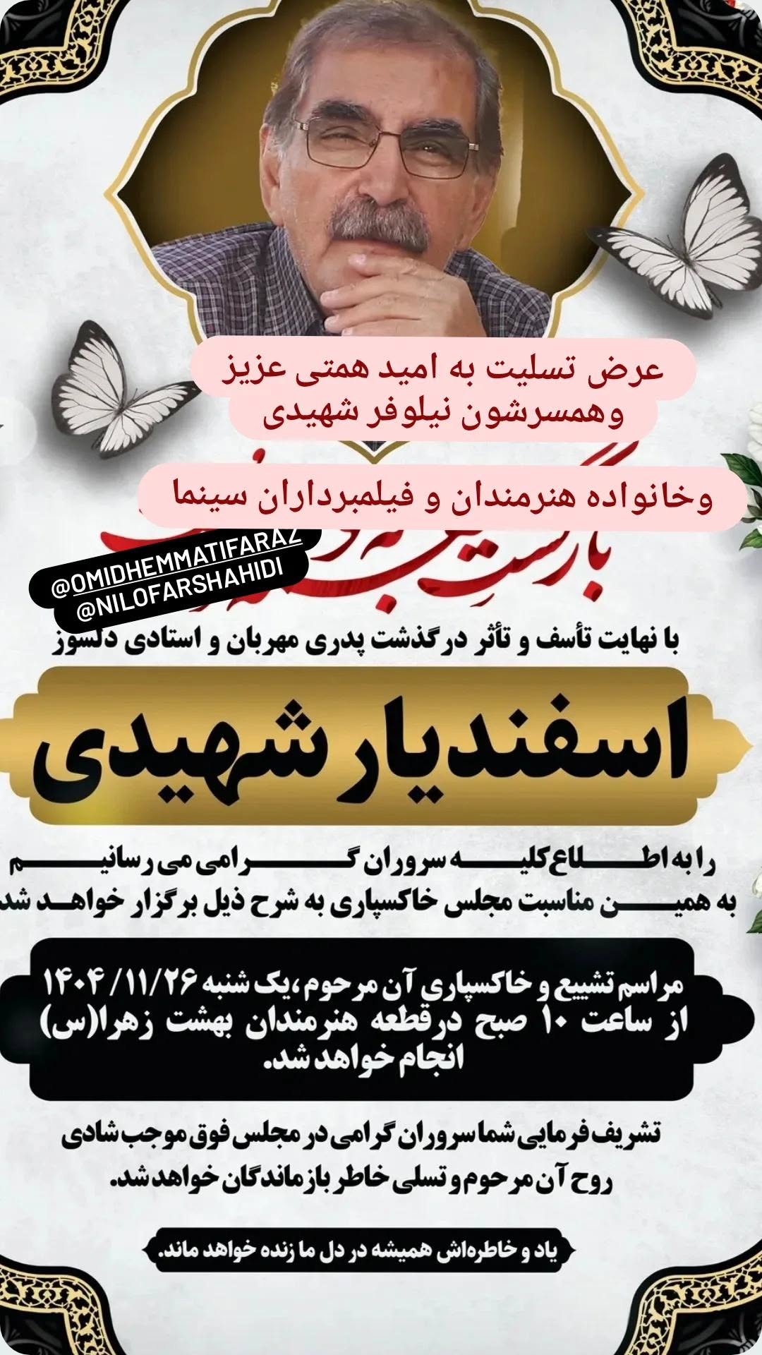  جدید ترین استوری اینستاگرام نیلوفر شهیدی