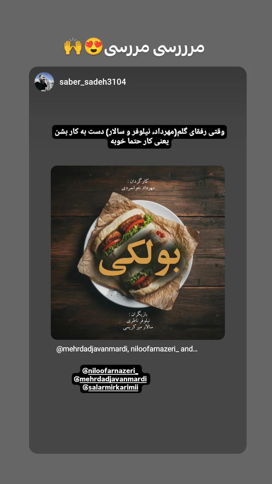  جدید ترین استوری اینستاگرام نیلوفر ناظری