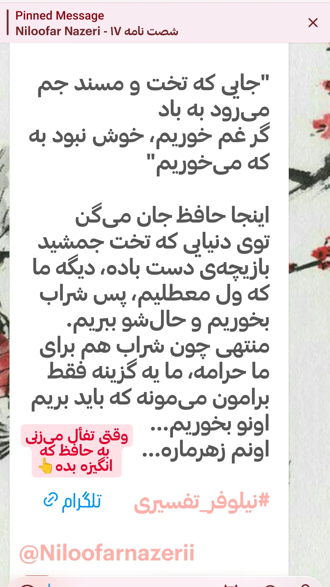  جدید ترین استوری اینستاگرام نیلوفر ناظری