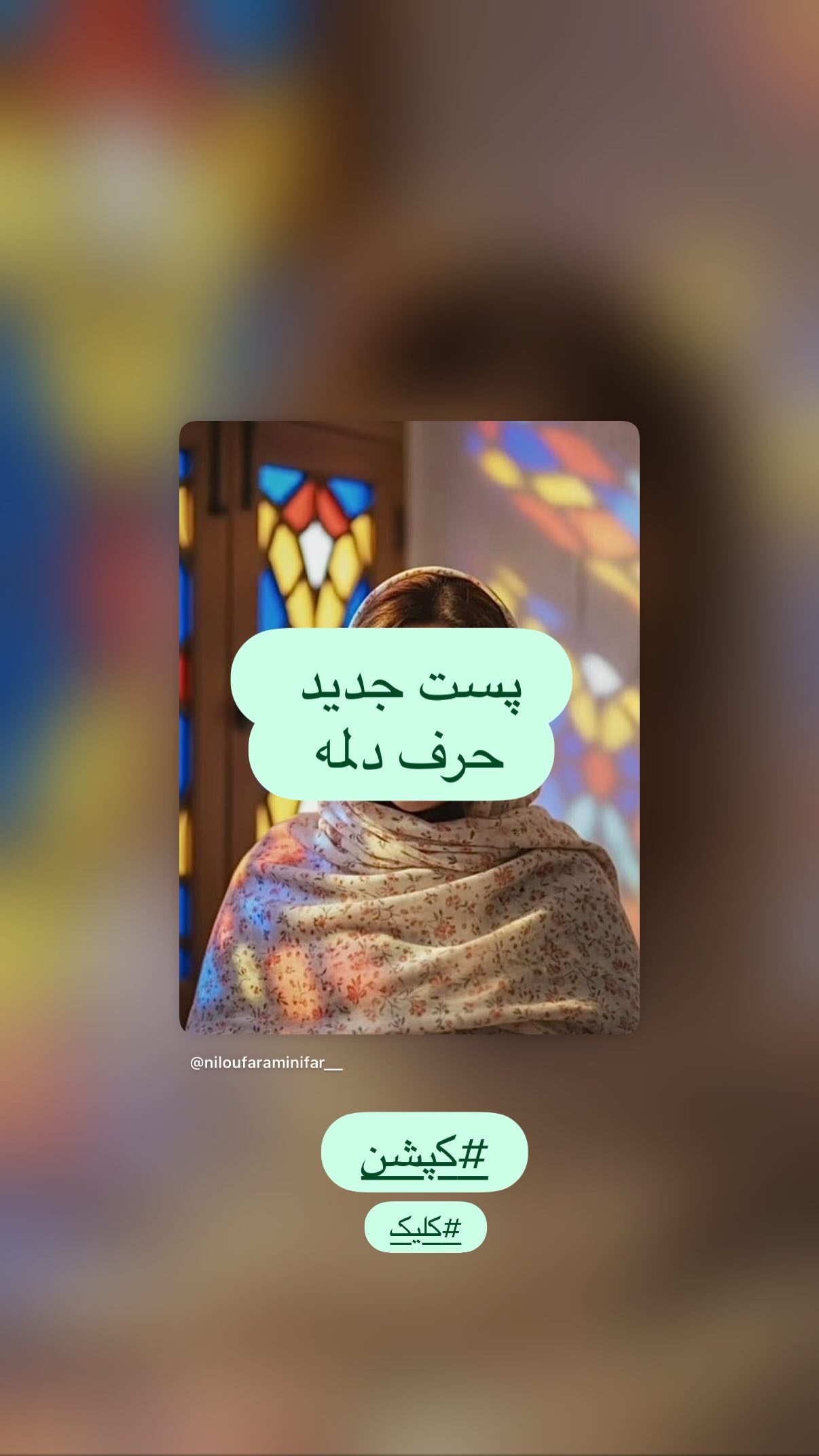  جدید ترین استوری اینستاگرام نیلوفر امینی فر