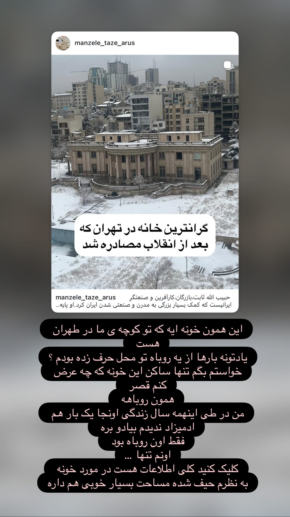  جدید ترین استوری اینستاگرام نیلوفر امینی فر