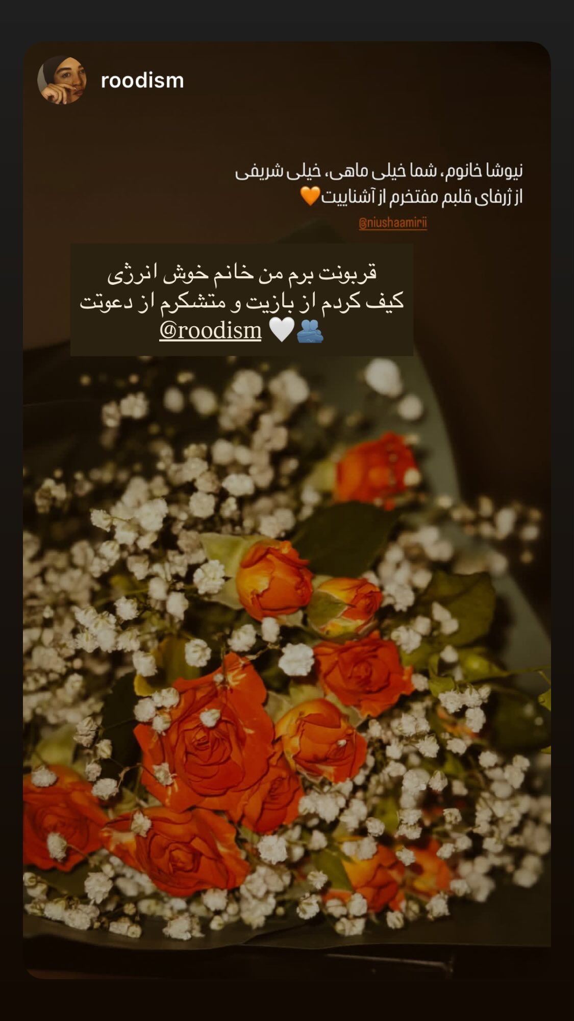  جدید ترین استوری اینستاگرام نیوشا امیری