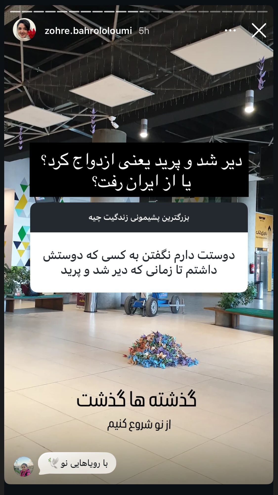  جدید ترین استوری اینستاگرام نیوشا امیری