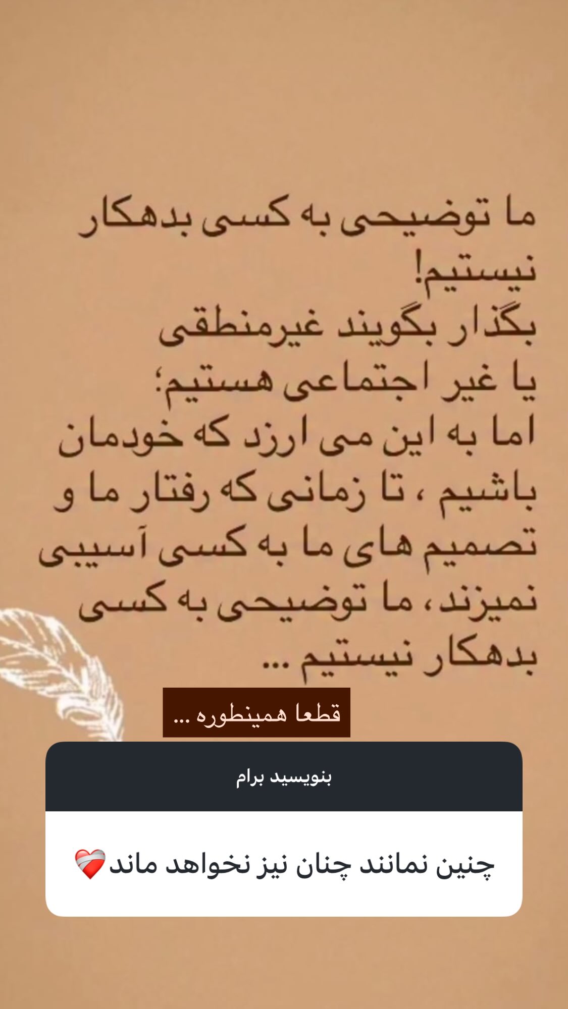  جدید ترین استوری اینستاگرام نیوشا امیری