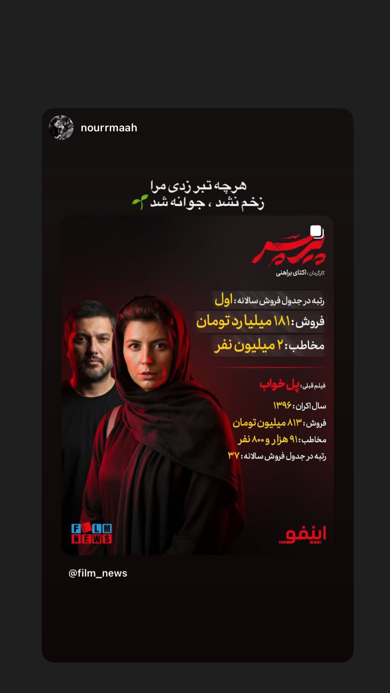  جدید ترین استوری اینستاگرام اکتای براهنی