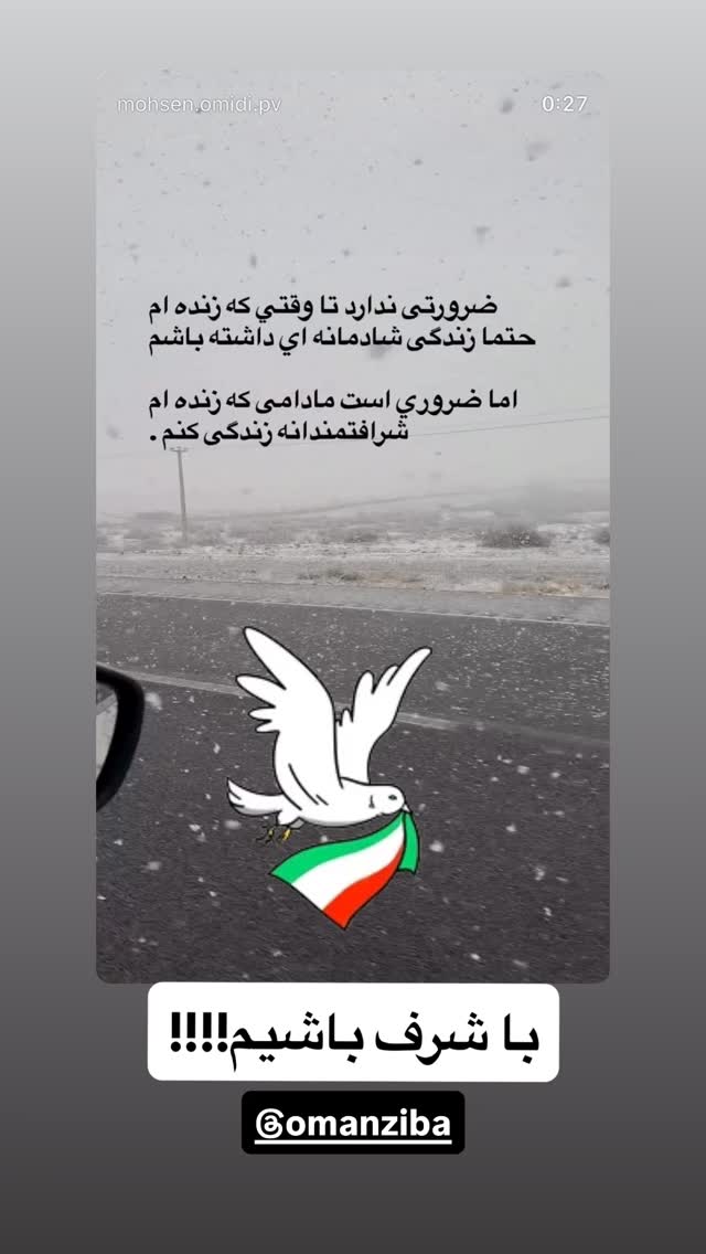  جدید ترین استوری اینستاگرام محسن امیدی