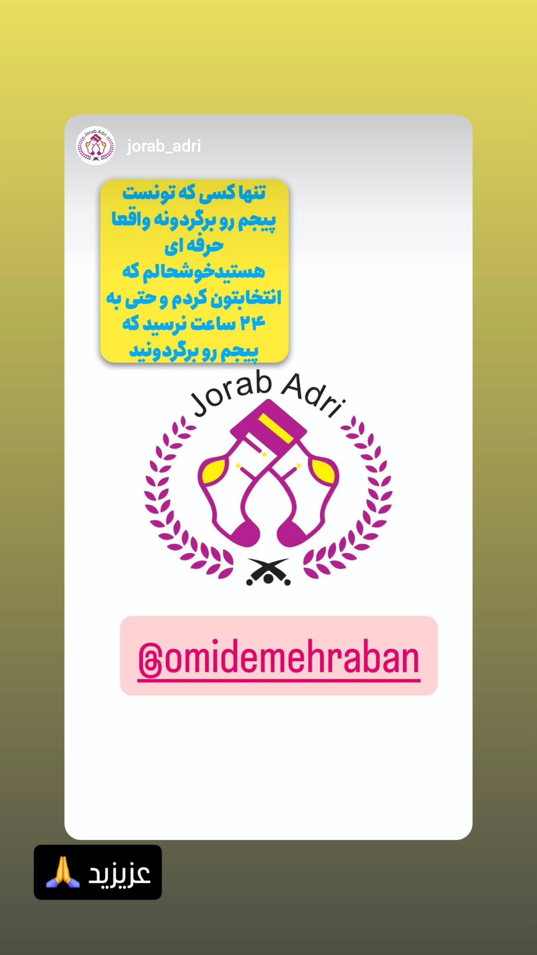  جدید ترین استوری اینستاگرام امید مهربان