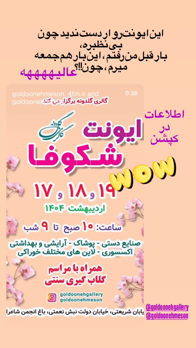  جدید ترین استوری اینستاگرام پرستو گلستانی