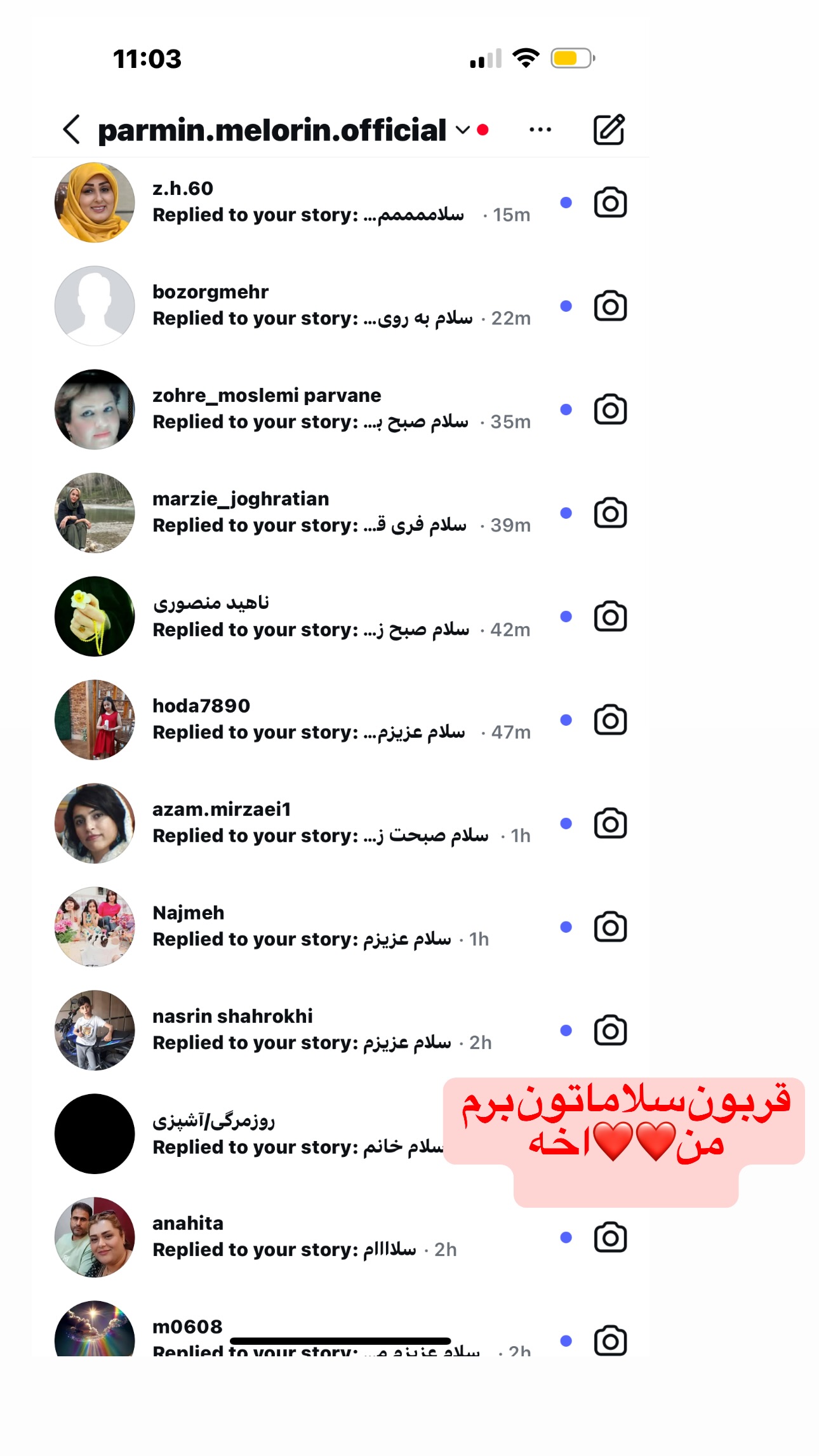  جدید ترین استوری اینستاگرام فرشیده کوچک