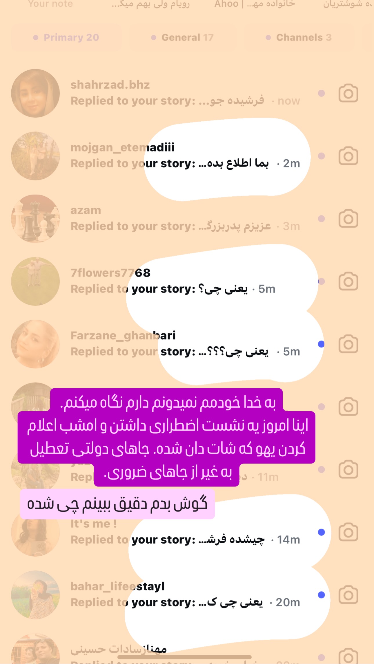  جدید ترین استوری اینستاگرام فرشیده کوچک