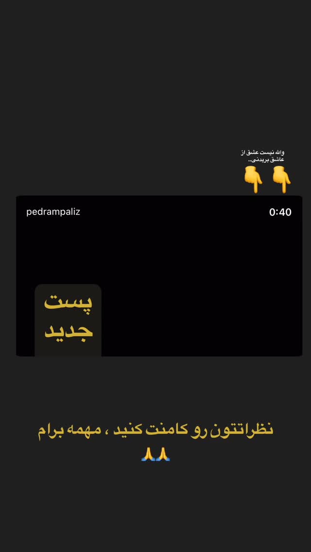  جدید ترین استوری اینستاگرام پدرام پالیز