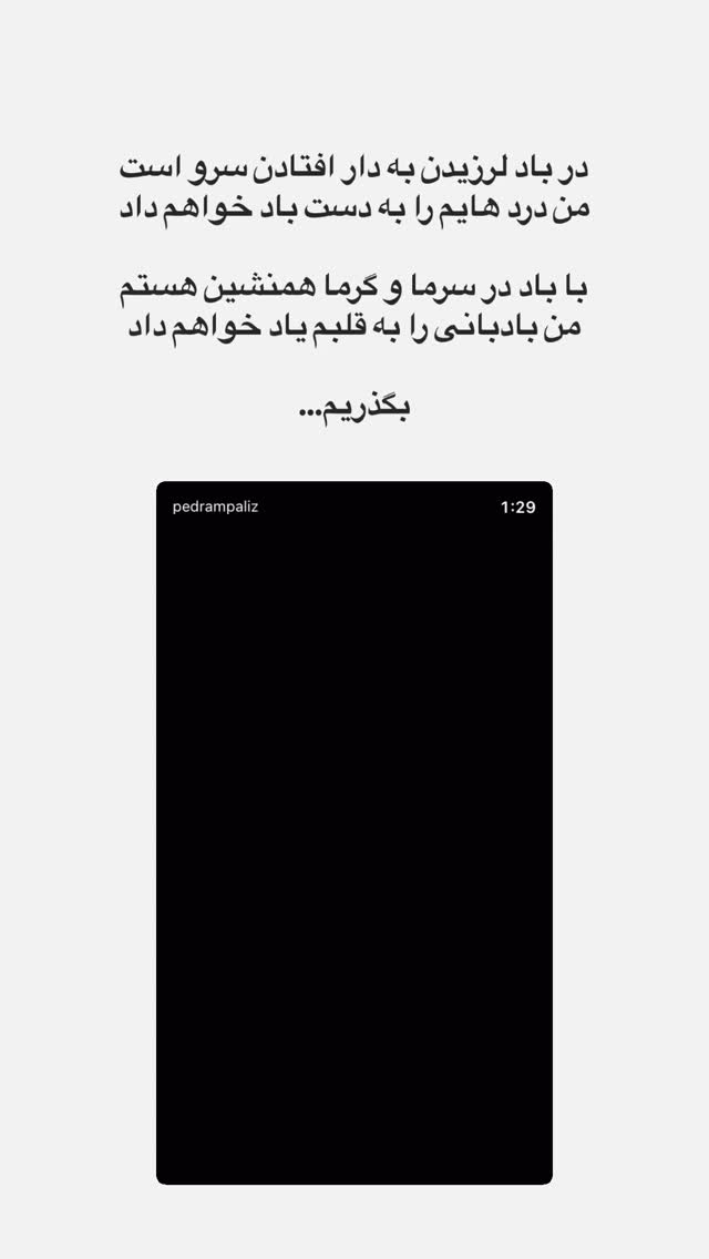 جدید ترین استوری اینستاگرام پدرام پالیز