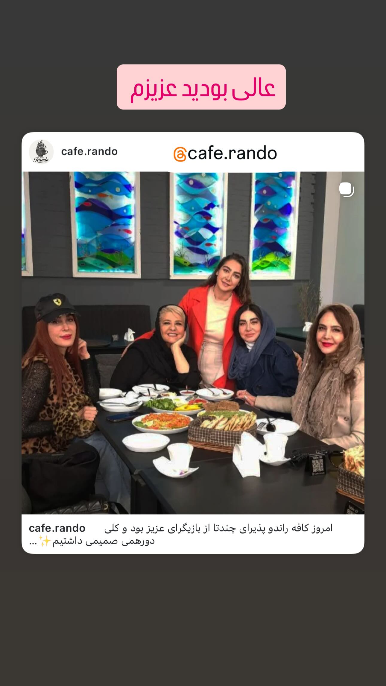  جدید ترین استوری اینستاگرام رابعه اسکویی