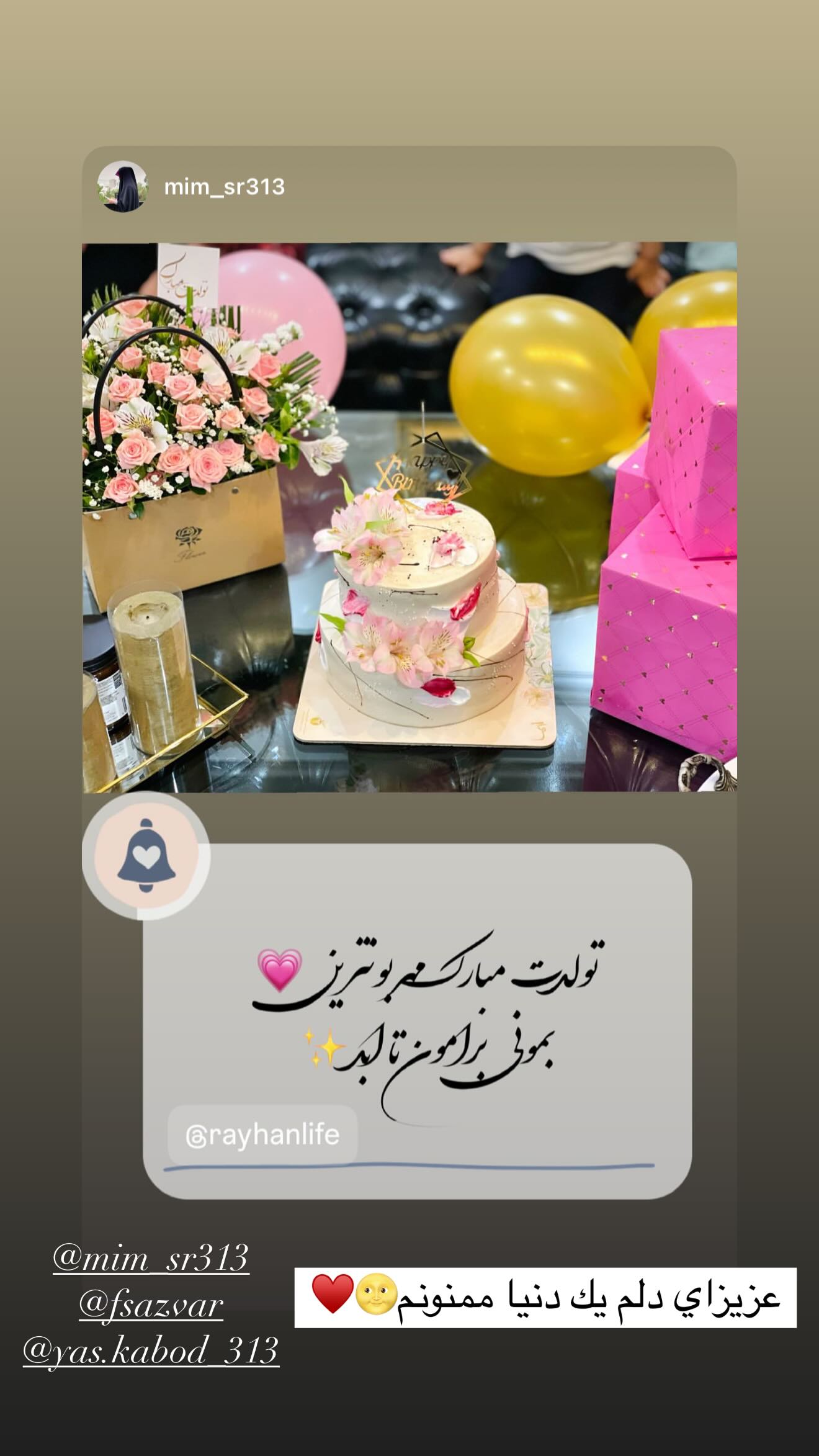 جدید ترین استوری اینستاگرام ریحانه سادات حسینی