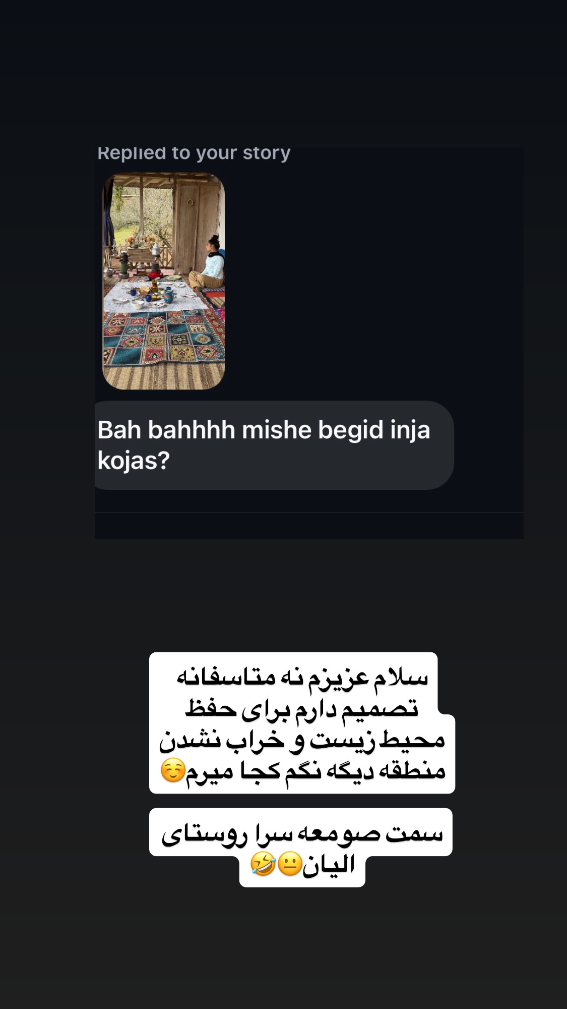  جدید ترین استوری اینستاگرام راضیه جانباز