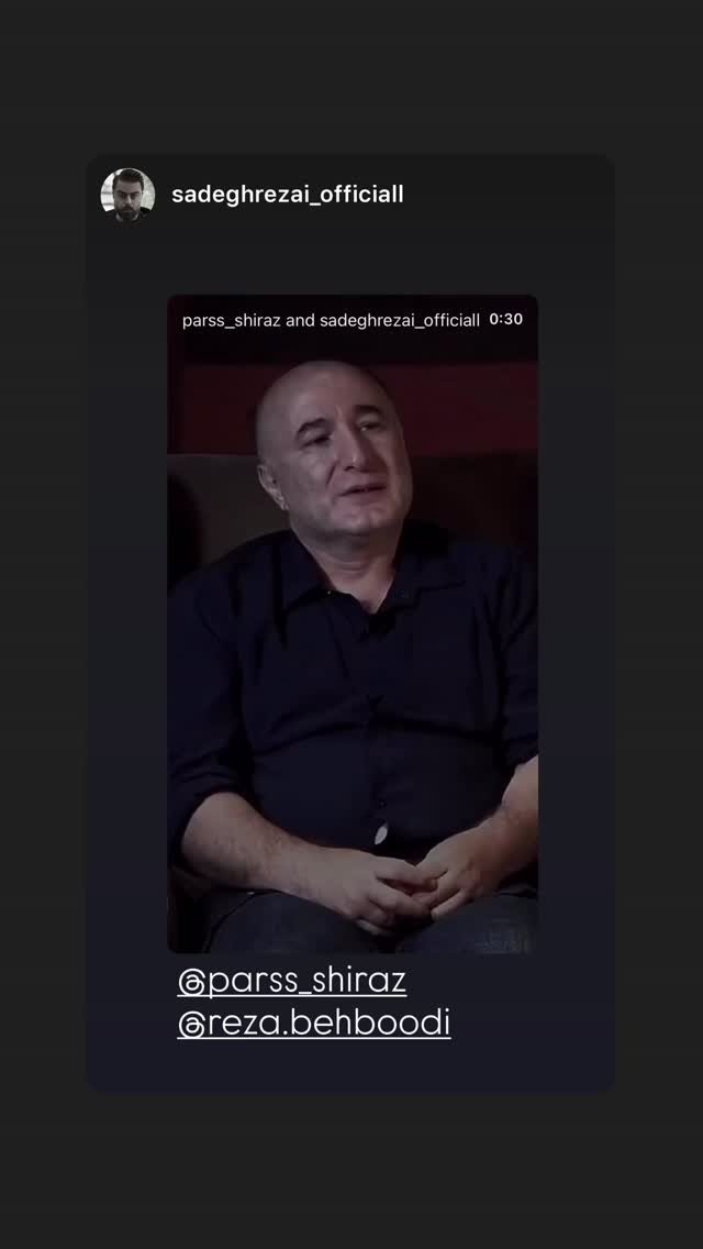 جدید ترین استوری اینستاگرام رضا بهبودی