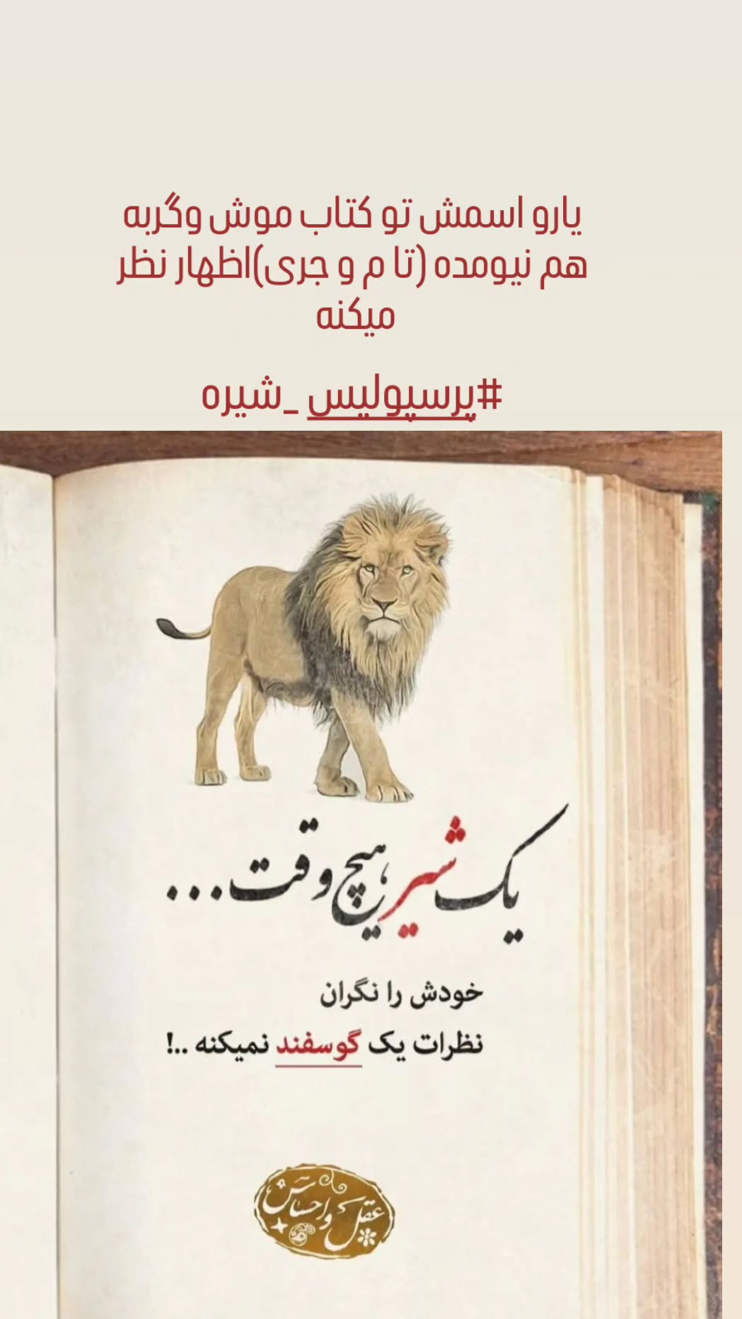  جدید ترین استوری اینستاگرام رضا شاهرودی
