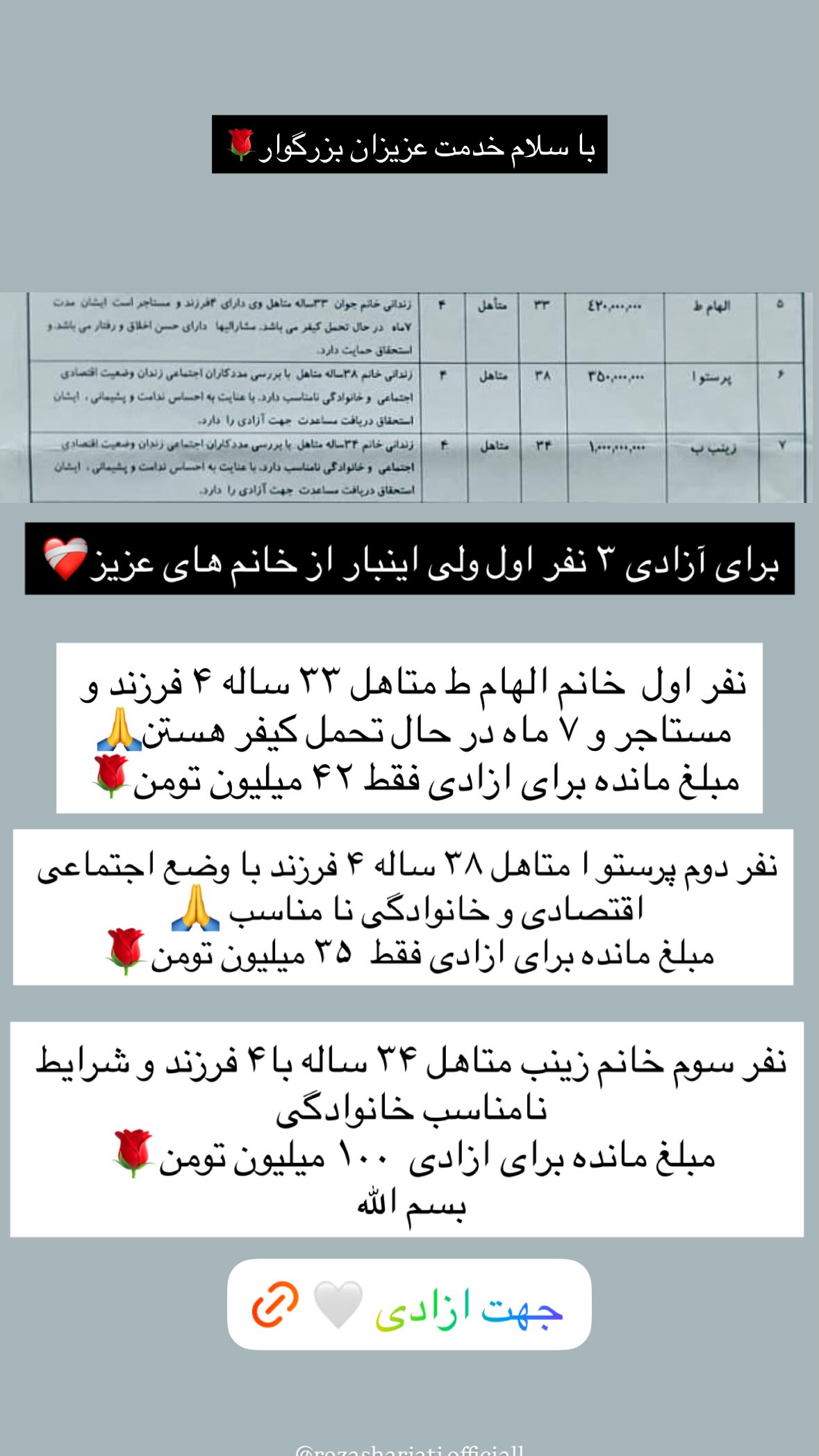  جدید ترین استوری اینستاگرام رظا شریعتی