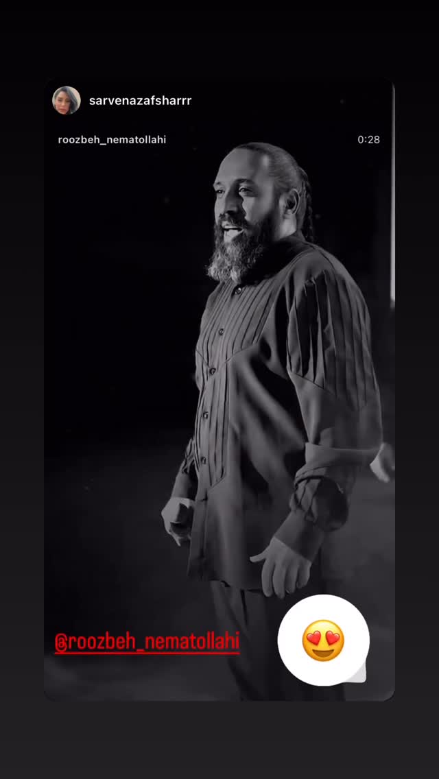  جدید ترین استوری اینستاگرام روزبه نعمت الهی