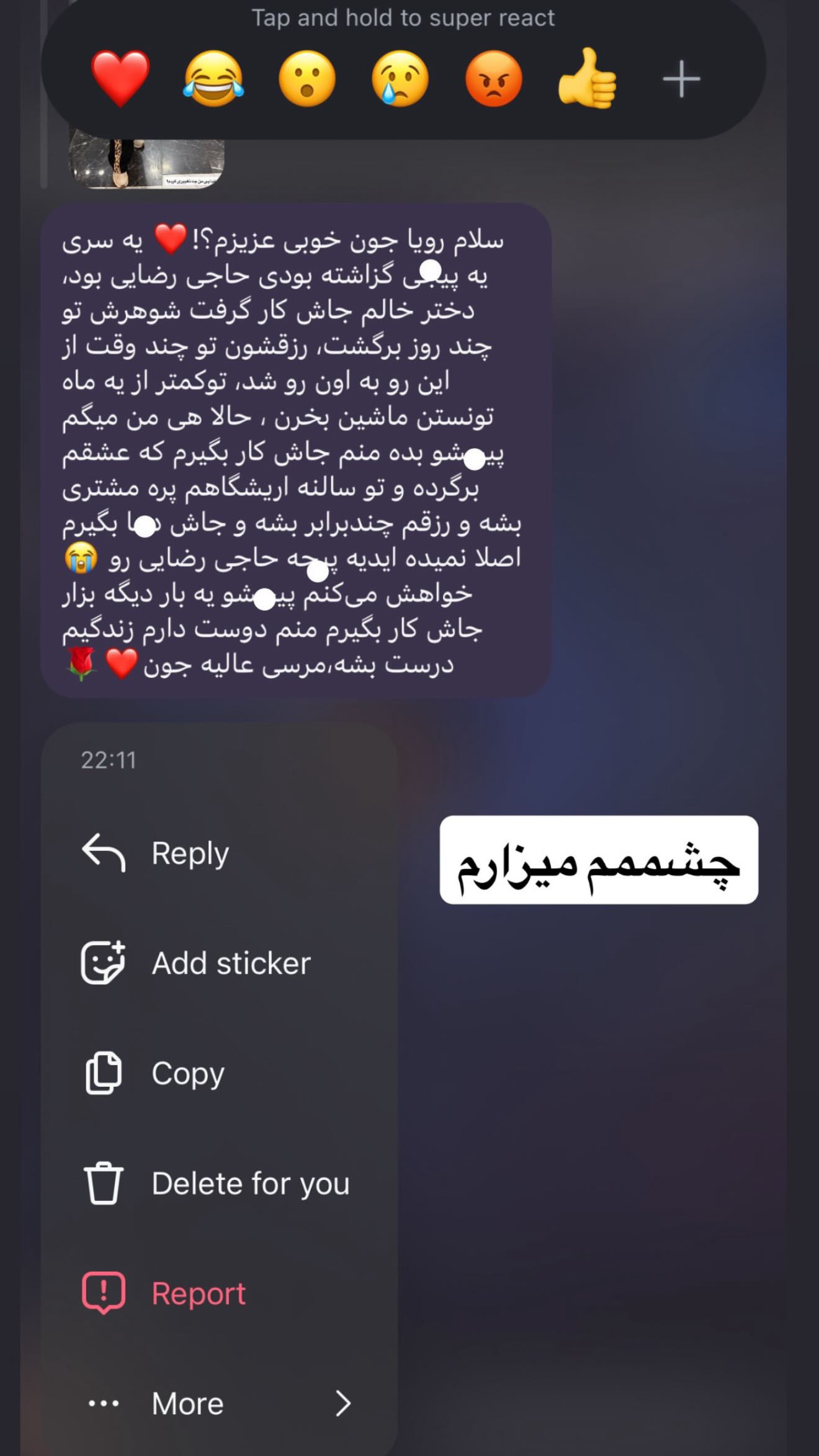  جدید ترین استوری اینستاگرام رویا و امیر حسام