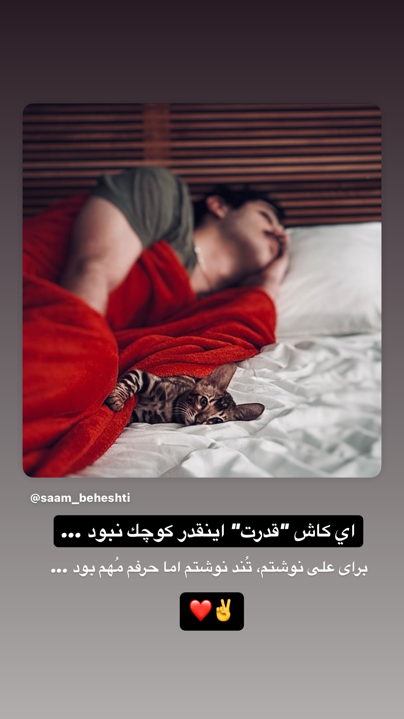  جدید ترین استوری اینستاگرام سيد سام بهشتي