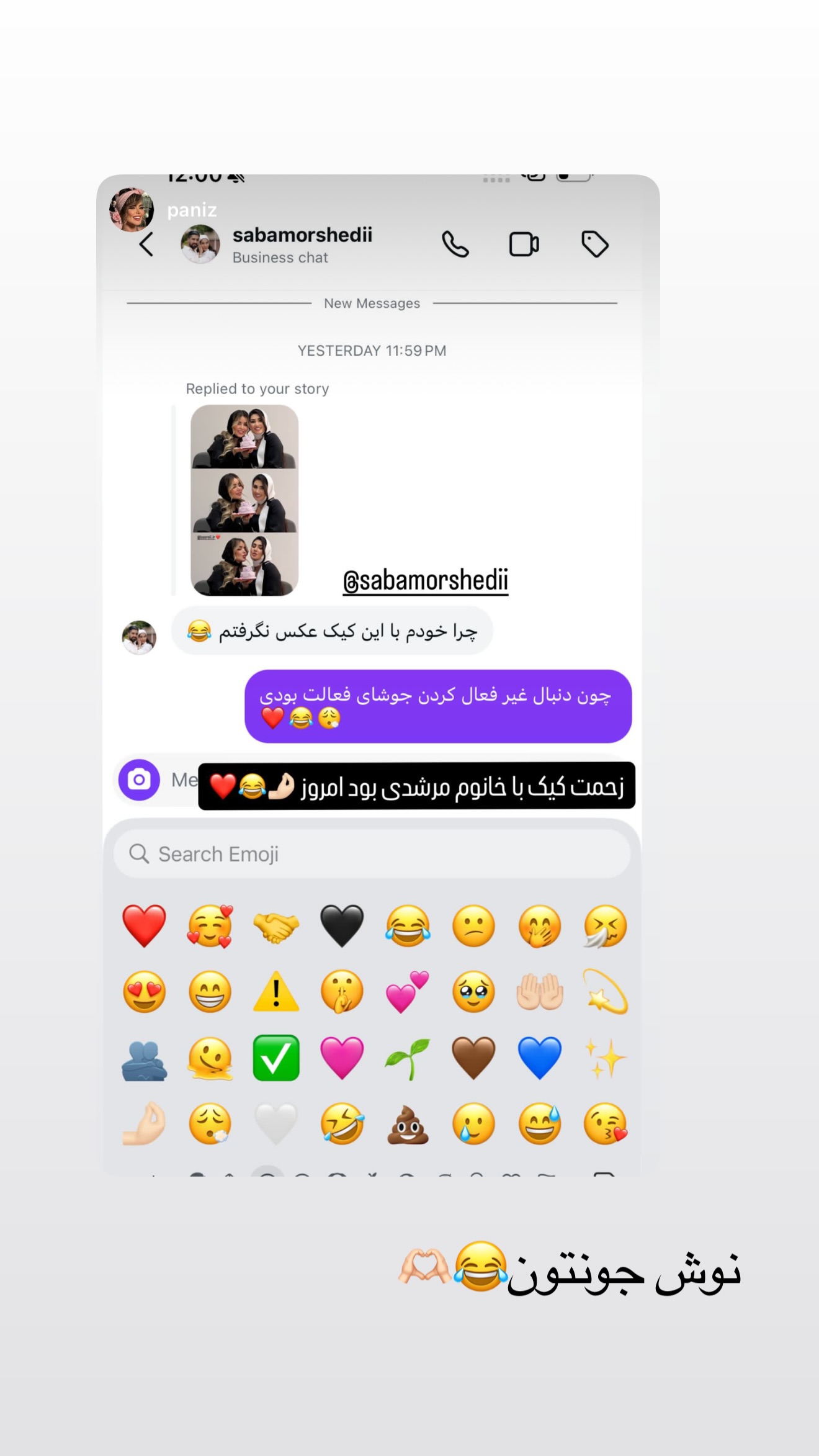  جدید ترین استوری اینستاگرام صبا مرشدی
