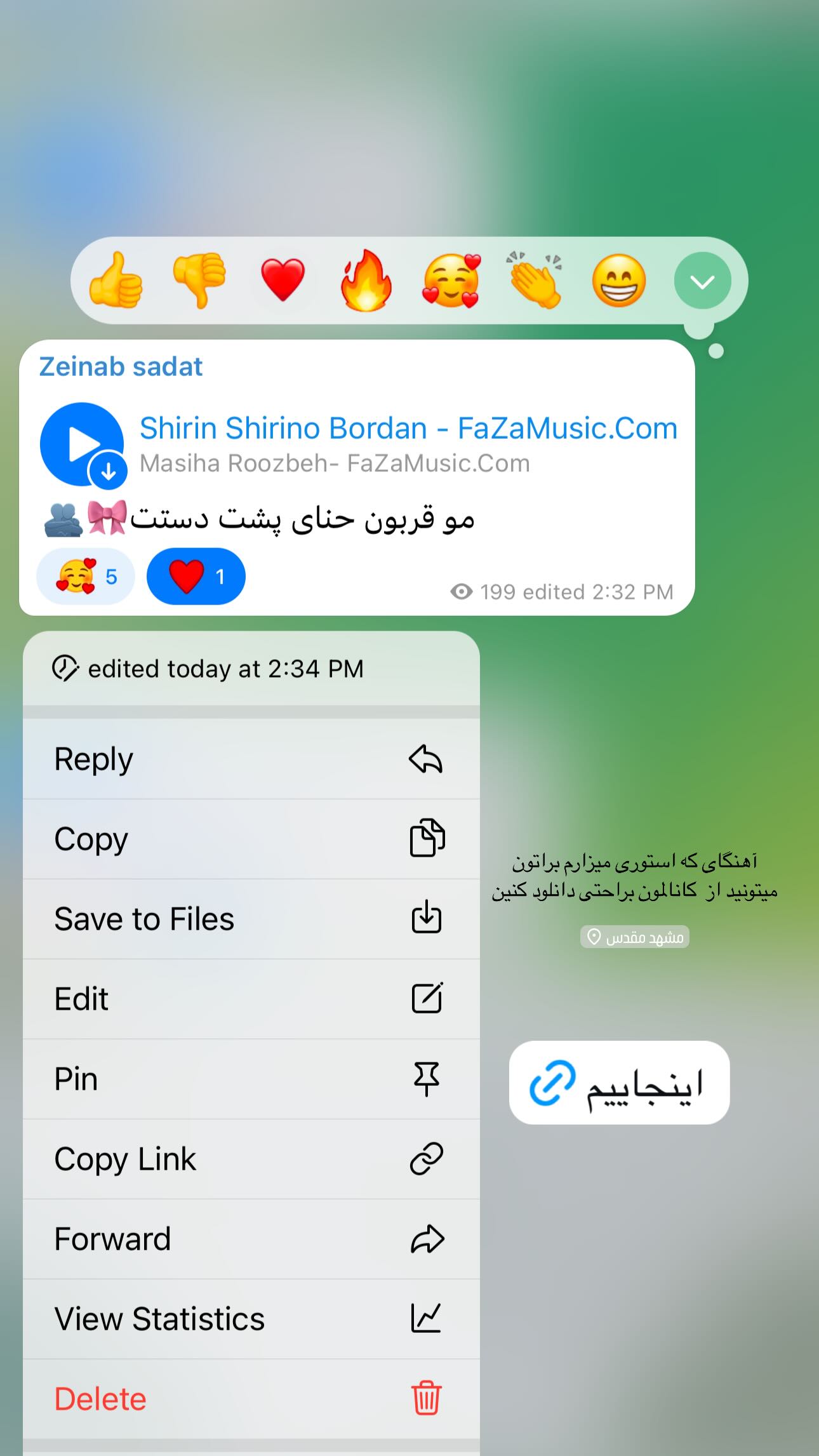  جدید ترین استوری اینستاگرام زینب سادات نوفرستی