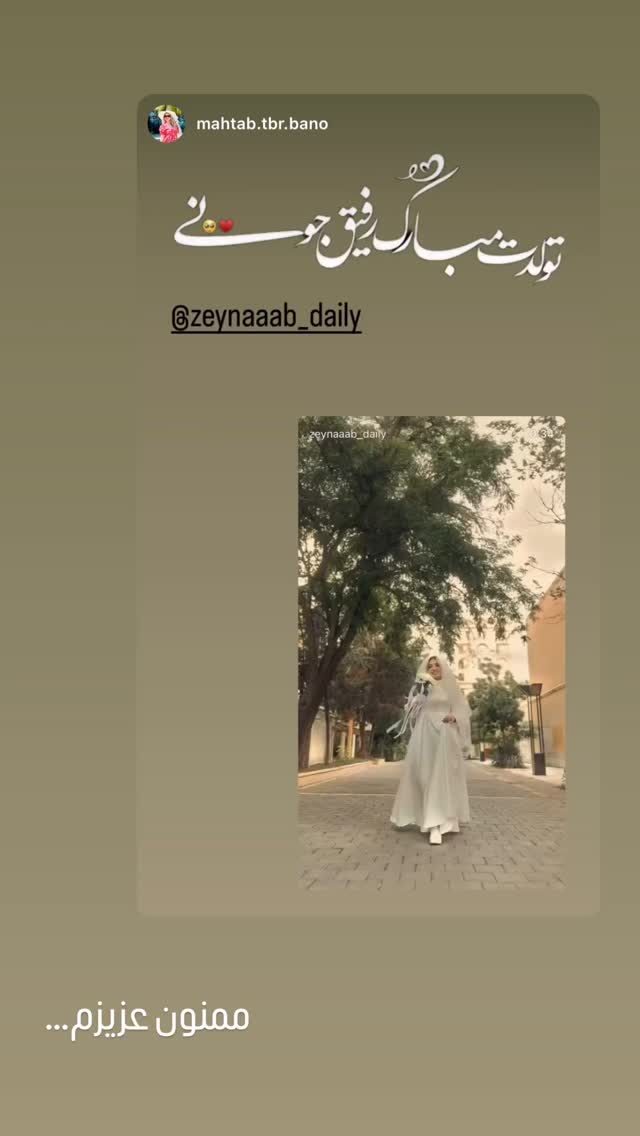  جدید ترین استوری اینستاگرام زینب سادات نوفرستی
