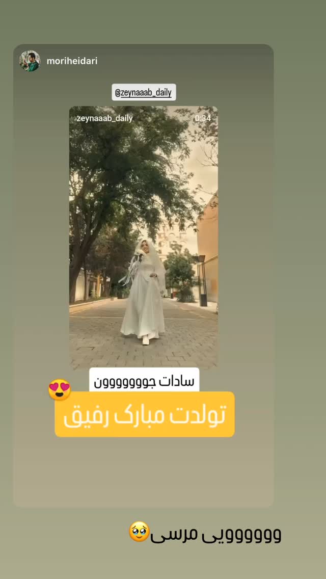 جدید ترین استوری اینستاگرام زینب سادات نوفرستی