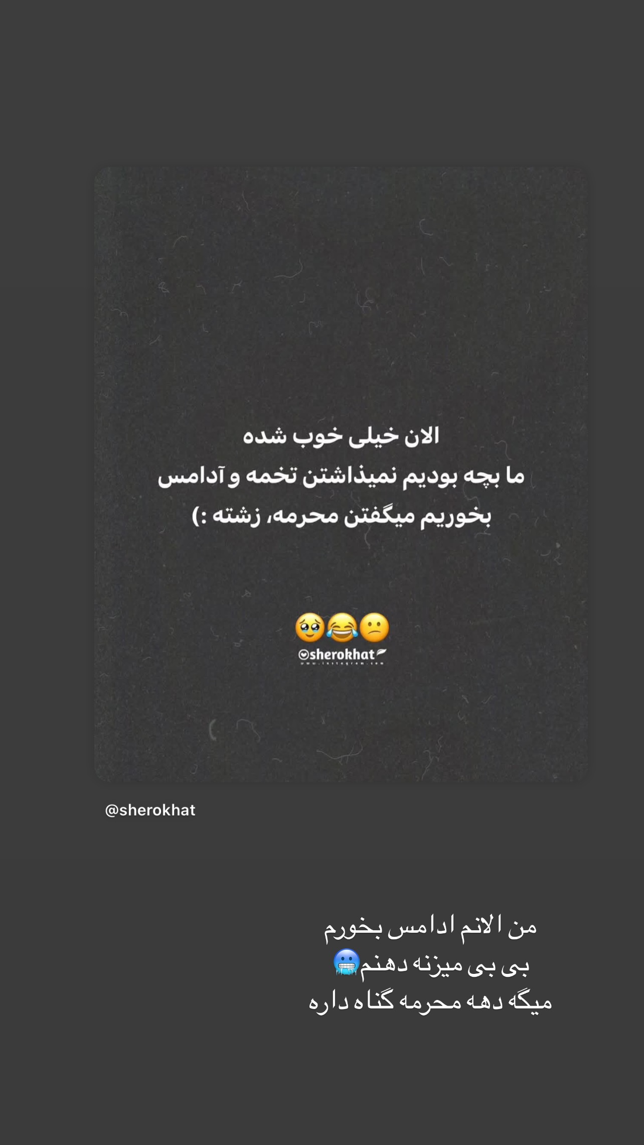  جدید ترین استوری اینستاگرام زینب سادات نوفرستی