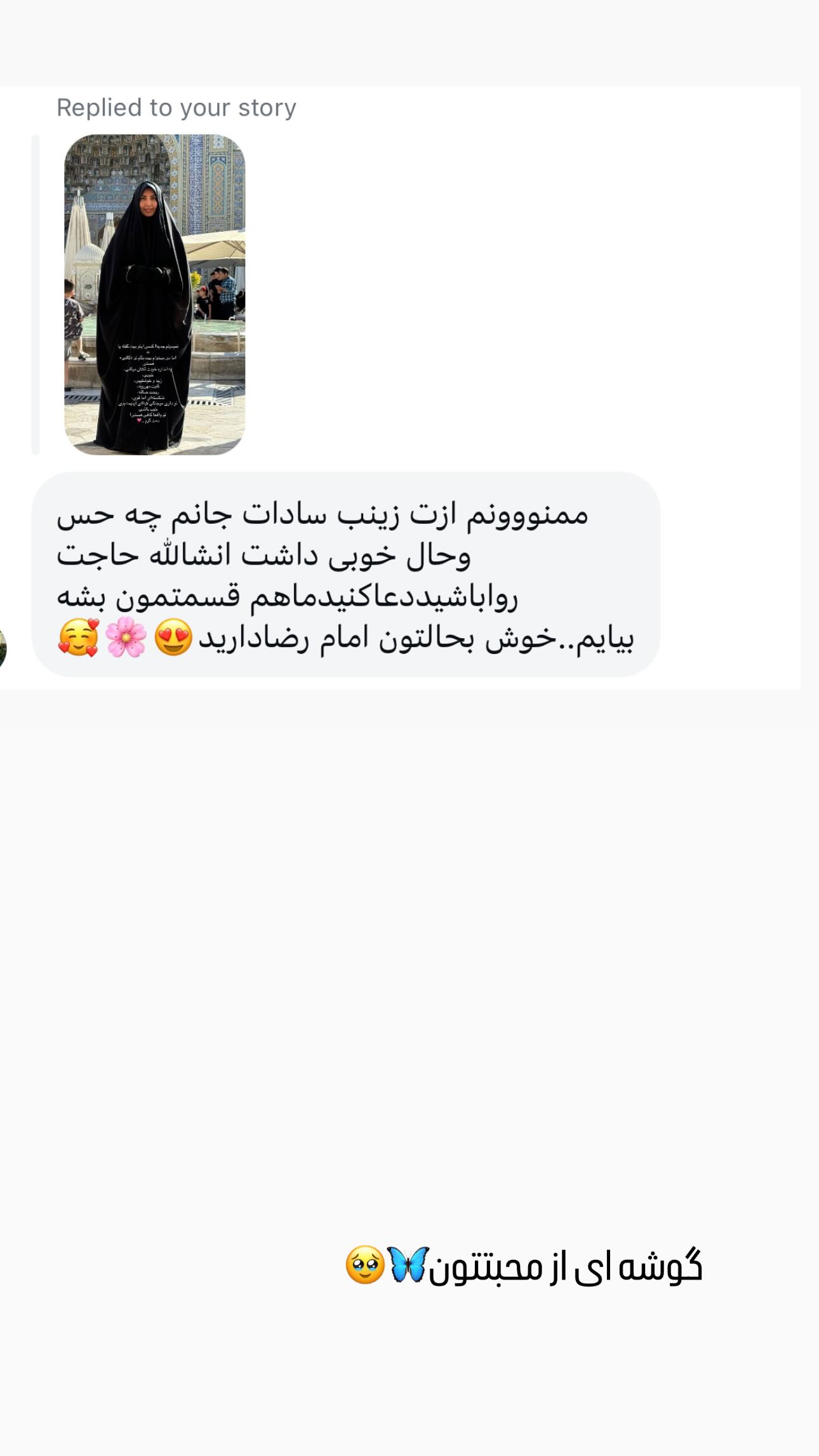  جدید ترین استوری اینستاگرام زینب سادات نوفرستی