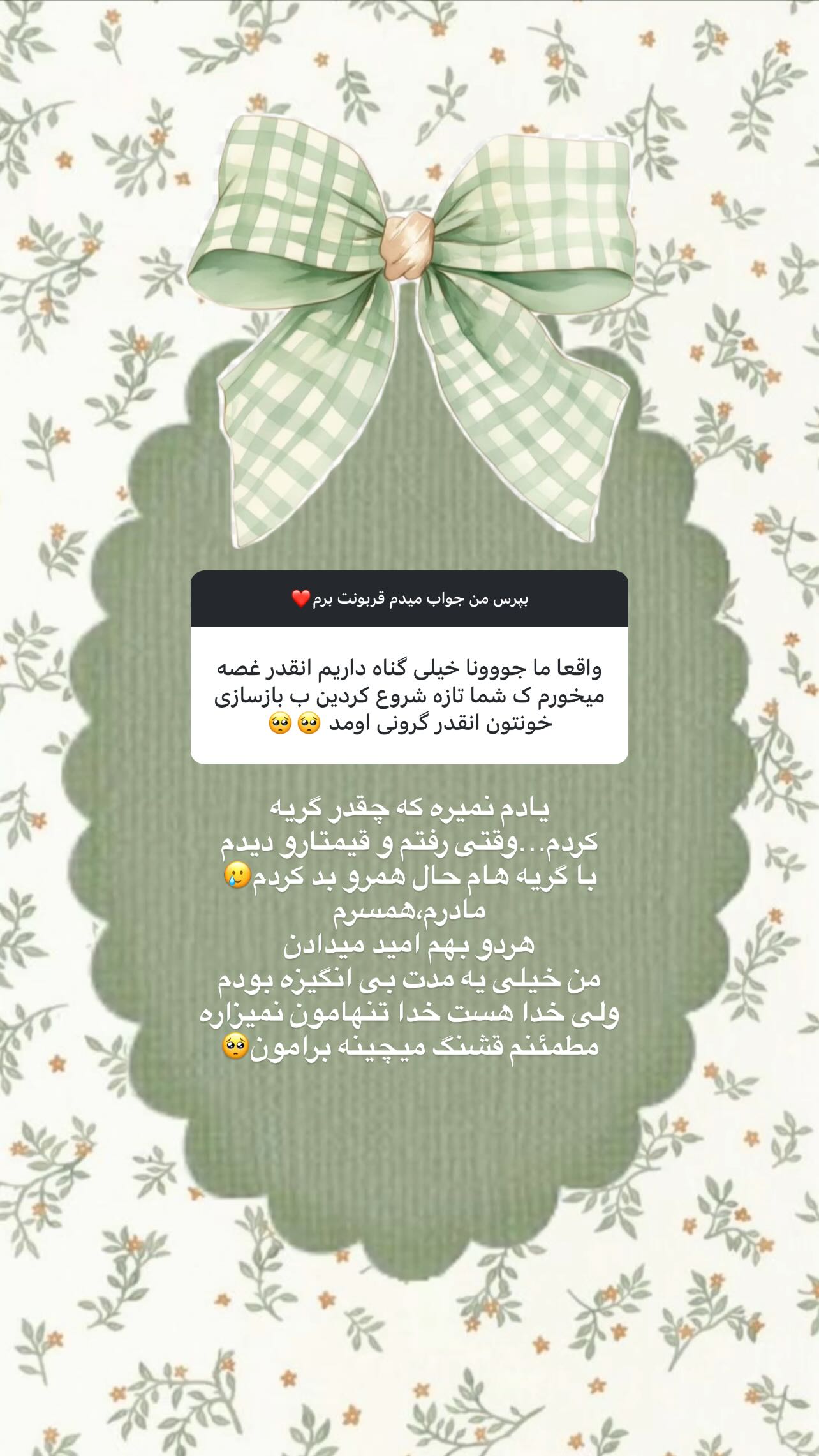  جدید ترین استوری اینستاگرام فاطمه سادات حسینی
