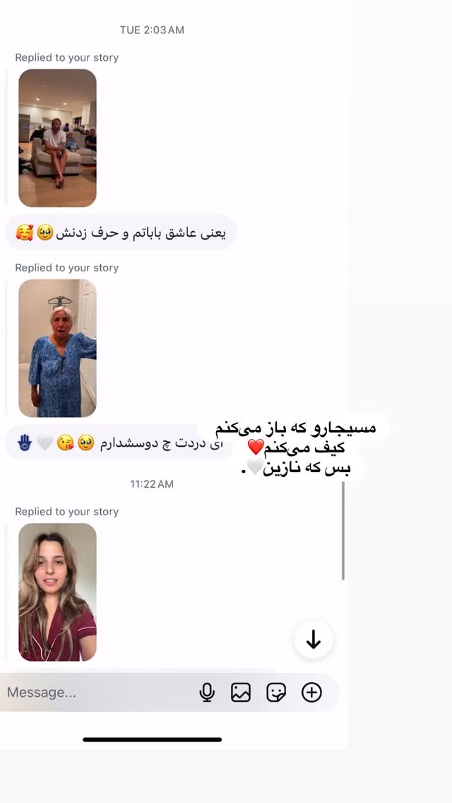  جدید ترین استوری اینستاگرام ثریا وحدتی نیا