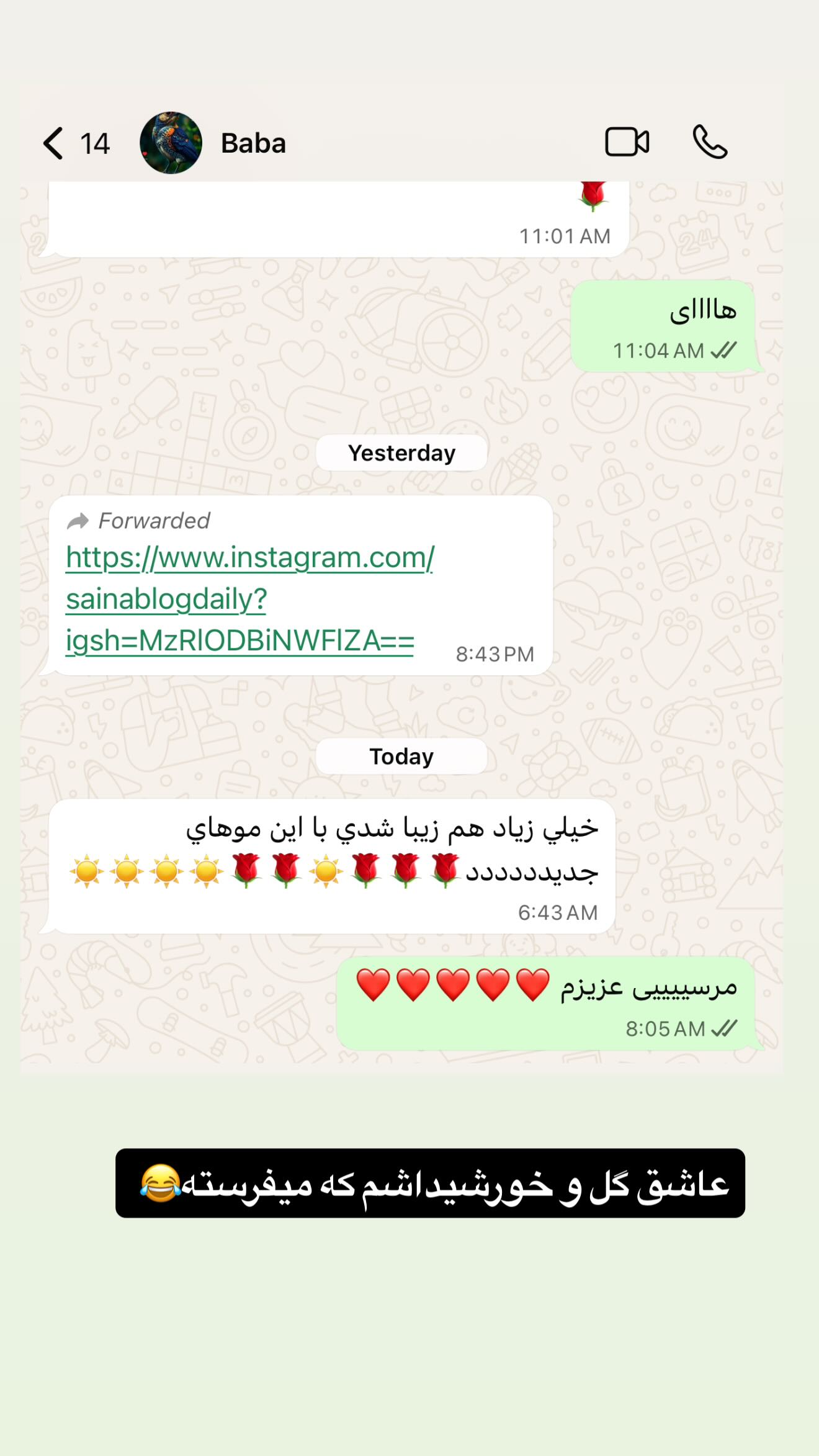  جدید ترین استوری اینستاگرام ثریا وحدتی نیا