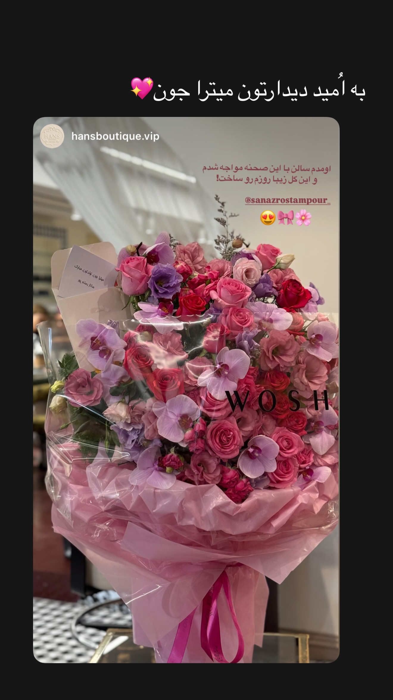  جدید ترین استوری اینستاگرام ساناز رستم پور
