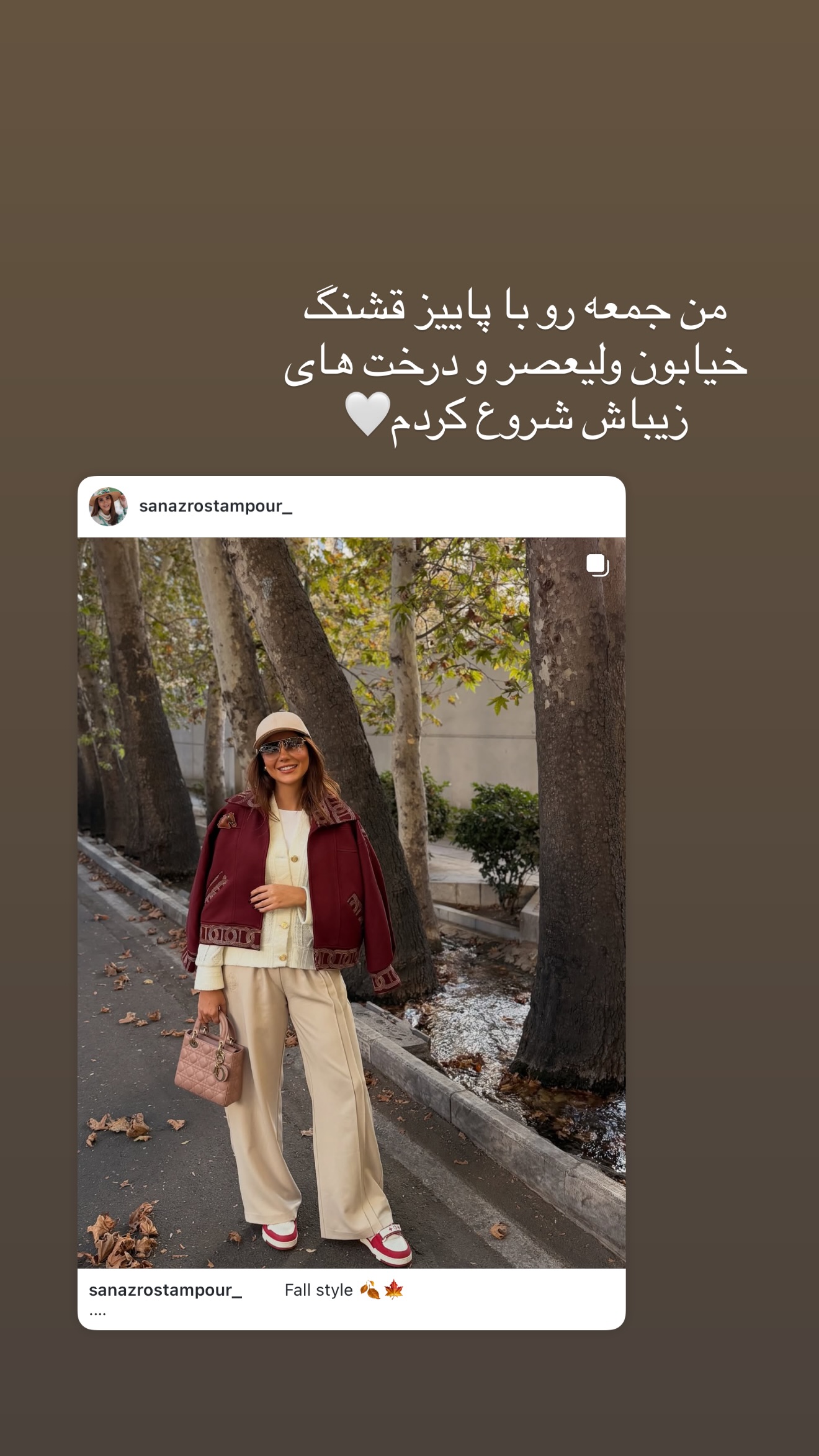  جدید ترین استوری اینستاگرام ساناز رستم پور