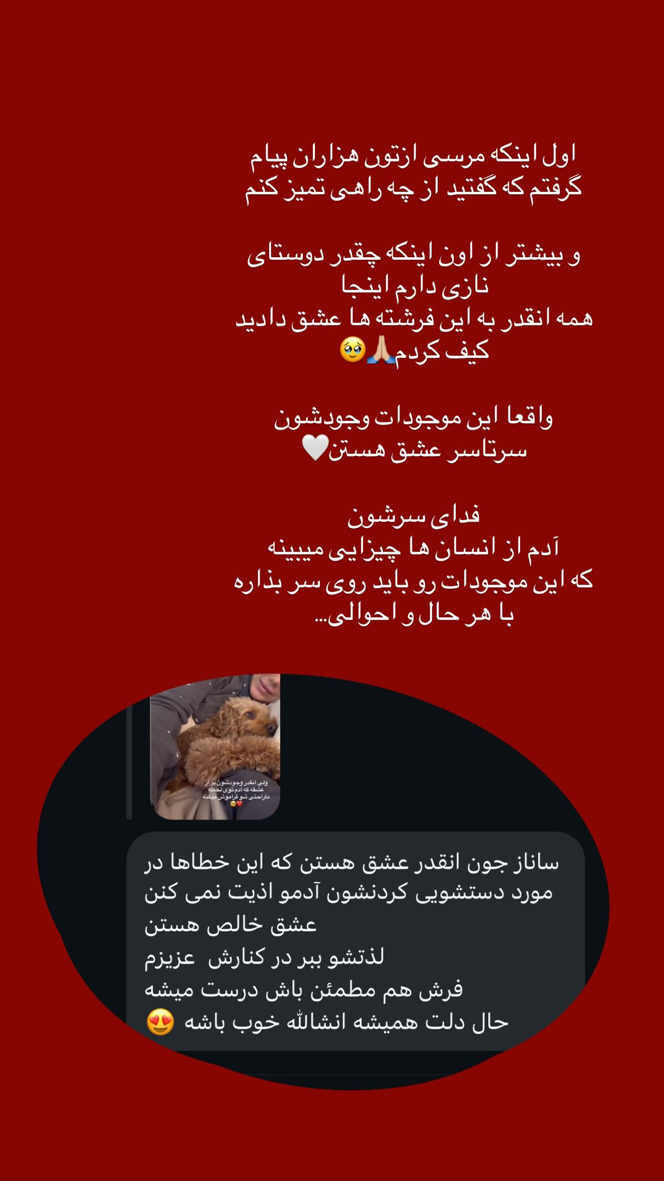  جدید ترین استوری اینستاگرام ساناز رستم پور