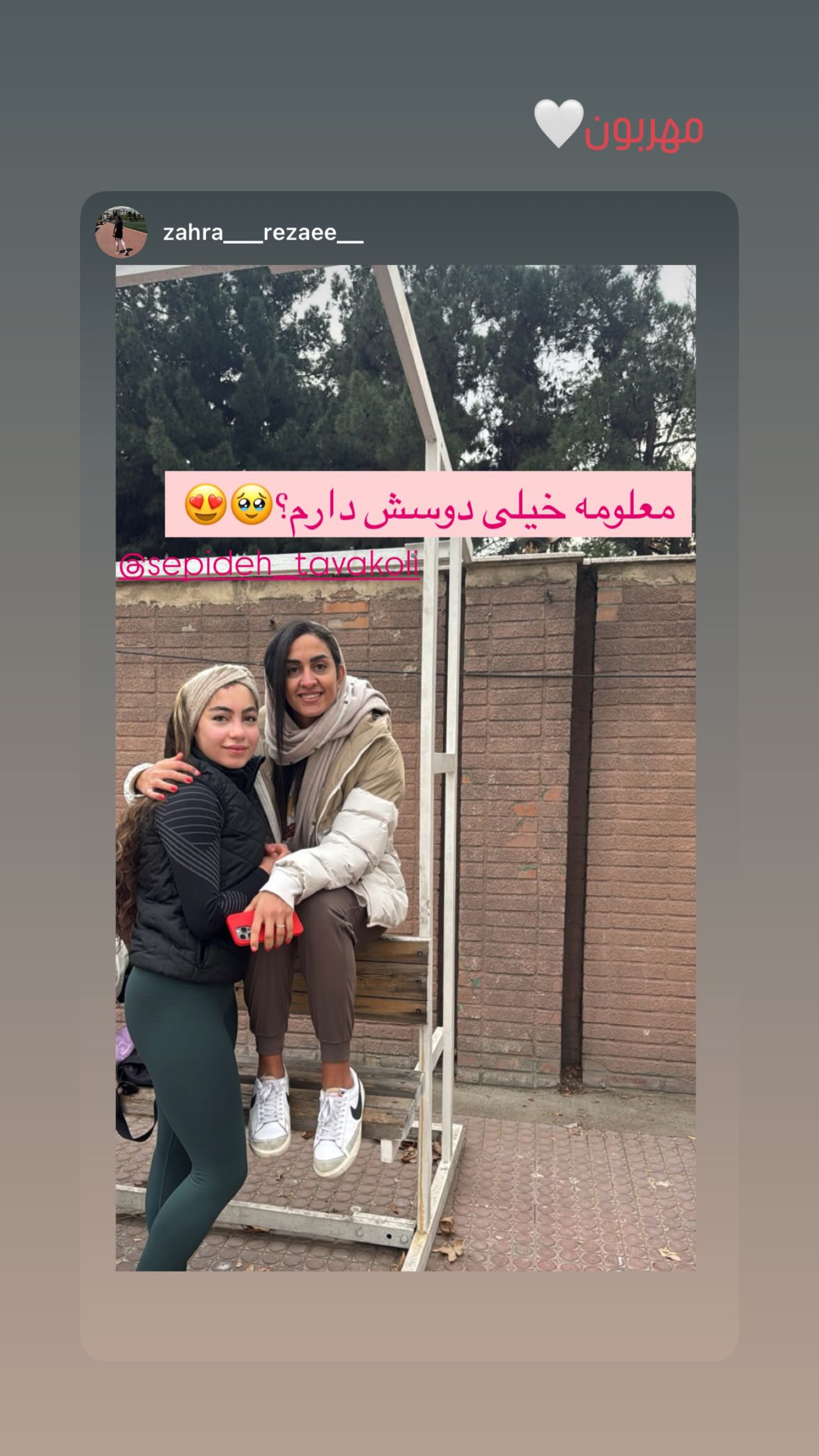  جدید ترین استوری اینستاگرام سپیده توکلی نیک