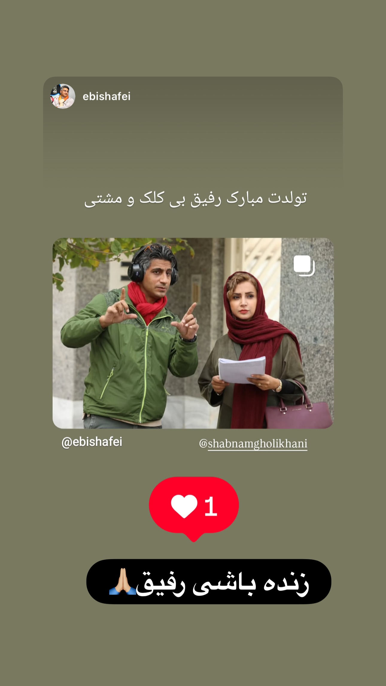  جدید ترین استوری اینستاگرام شبنم قلیخانی