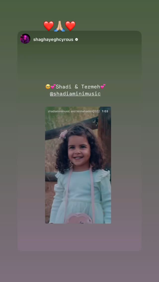  جدید ترین استوری اینستاگرام Shadi Amini