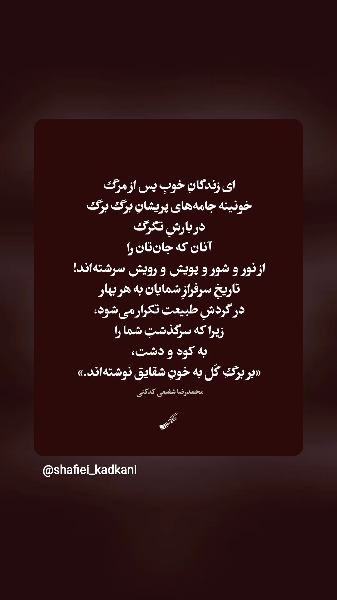  جدید ترین استوری اینستاگرام محمد رضا شفیعی کدکنی
