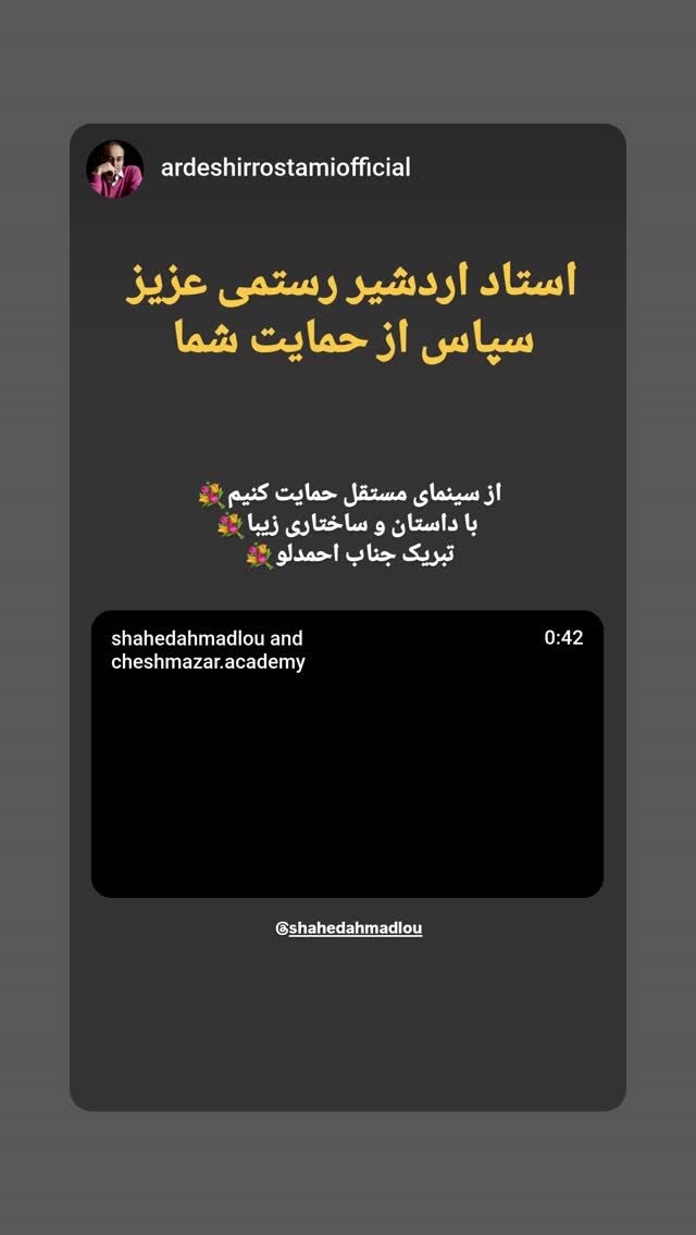  جدید ترین استوری اینستاگرام شاهد احمدلو