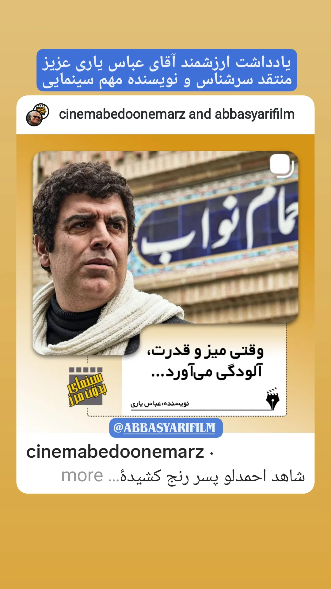  جدید ترین استوری اینستاگرام شاهد احمدلو
