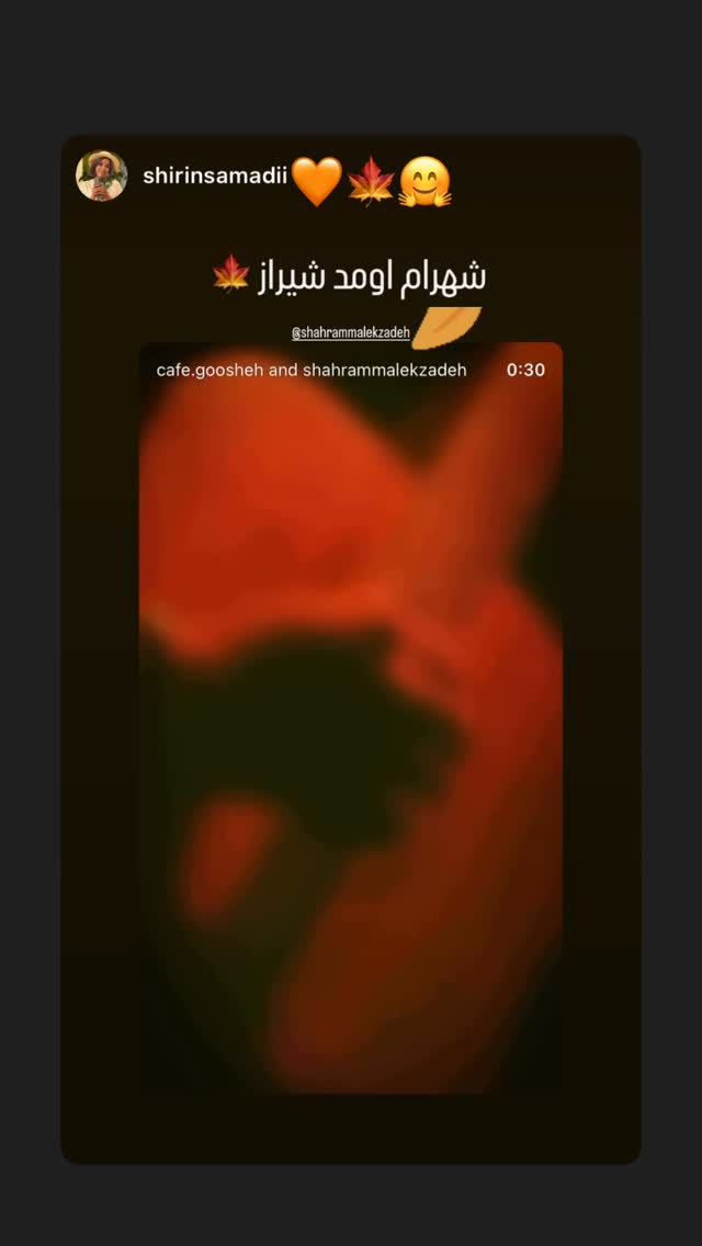  جدید ترین استوری اینستاگرام شهرام ملک زاده