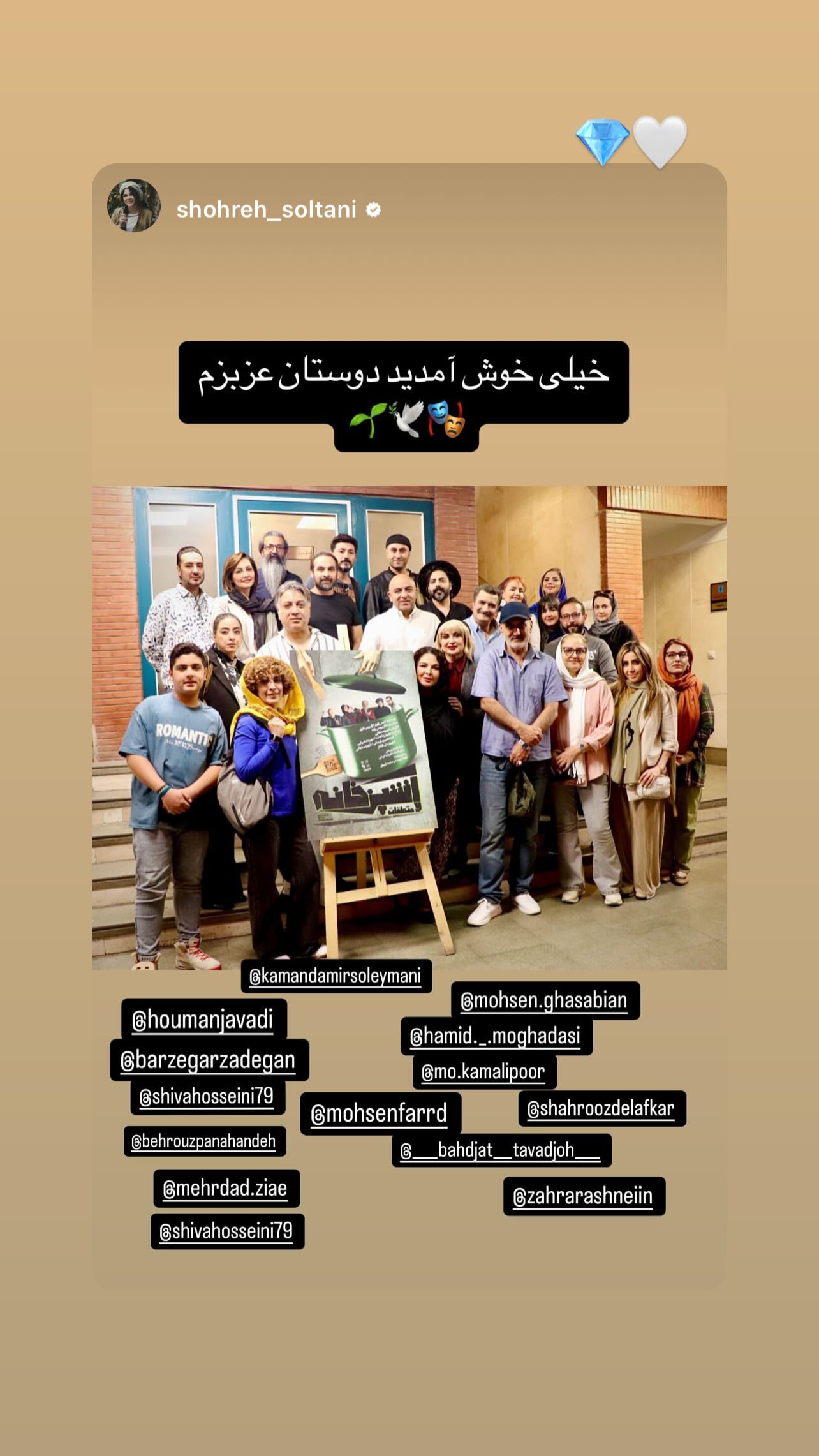  جدید ترین استوری اینستاگرام شهروز دل افکار