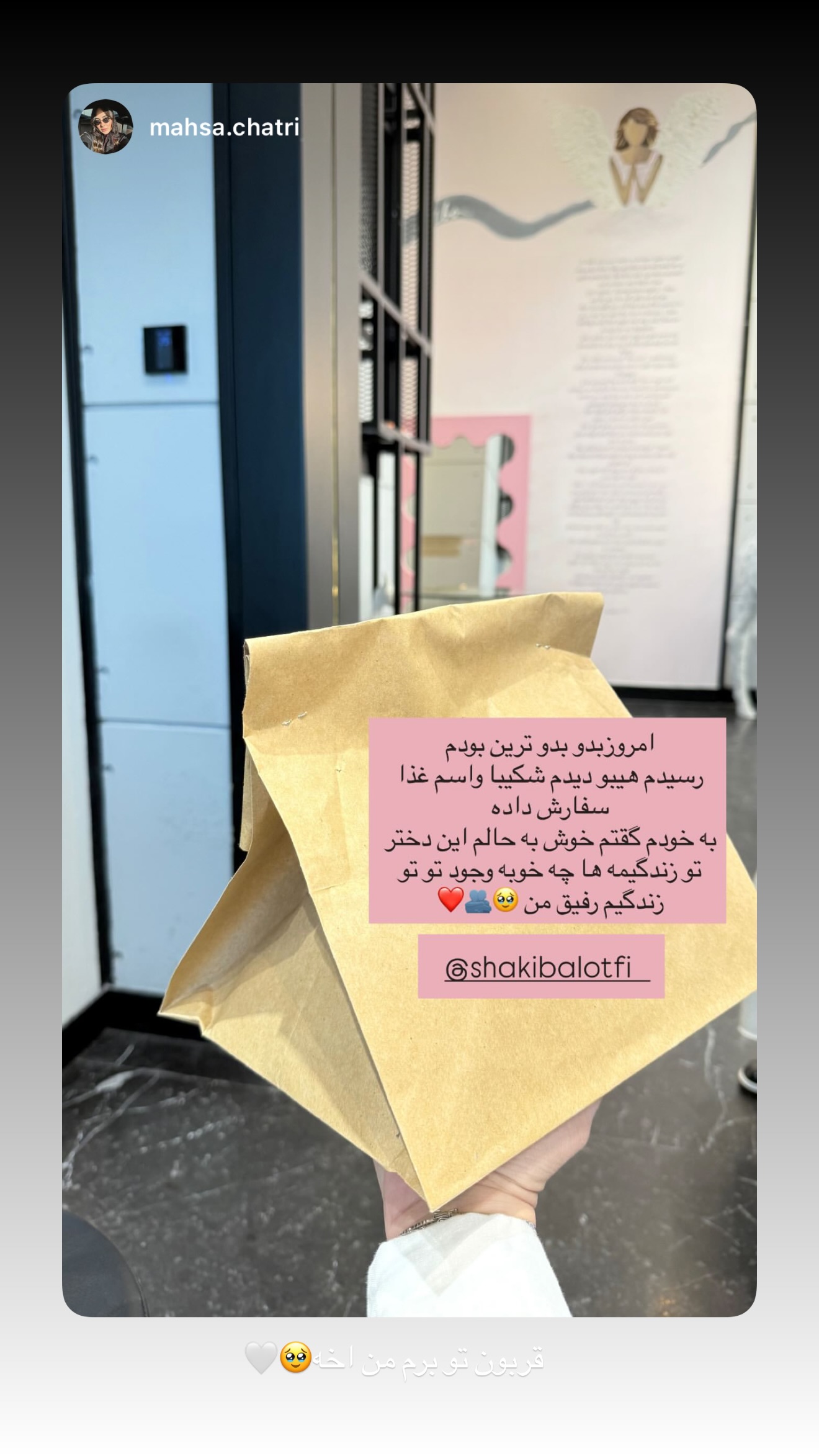  جدید ترین استوری اینستاگرام شکیبا لطفی