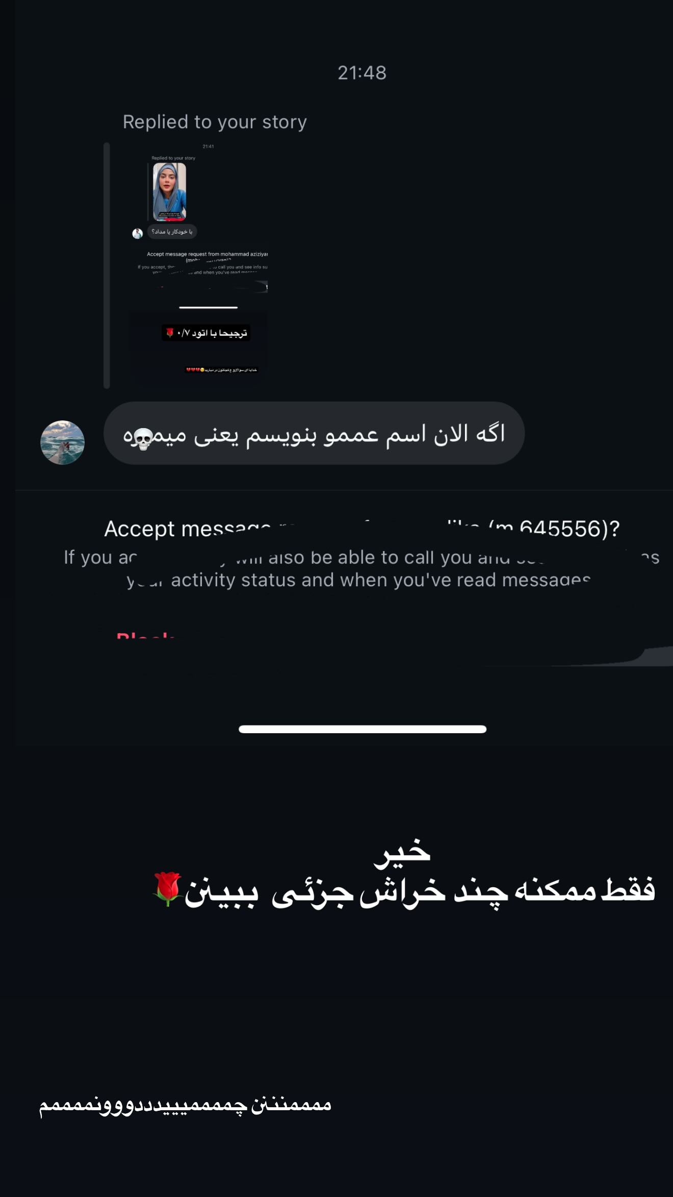  جدید ترین استوری اینستاگرام شقایق محمودی