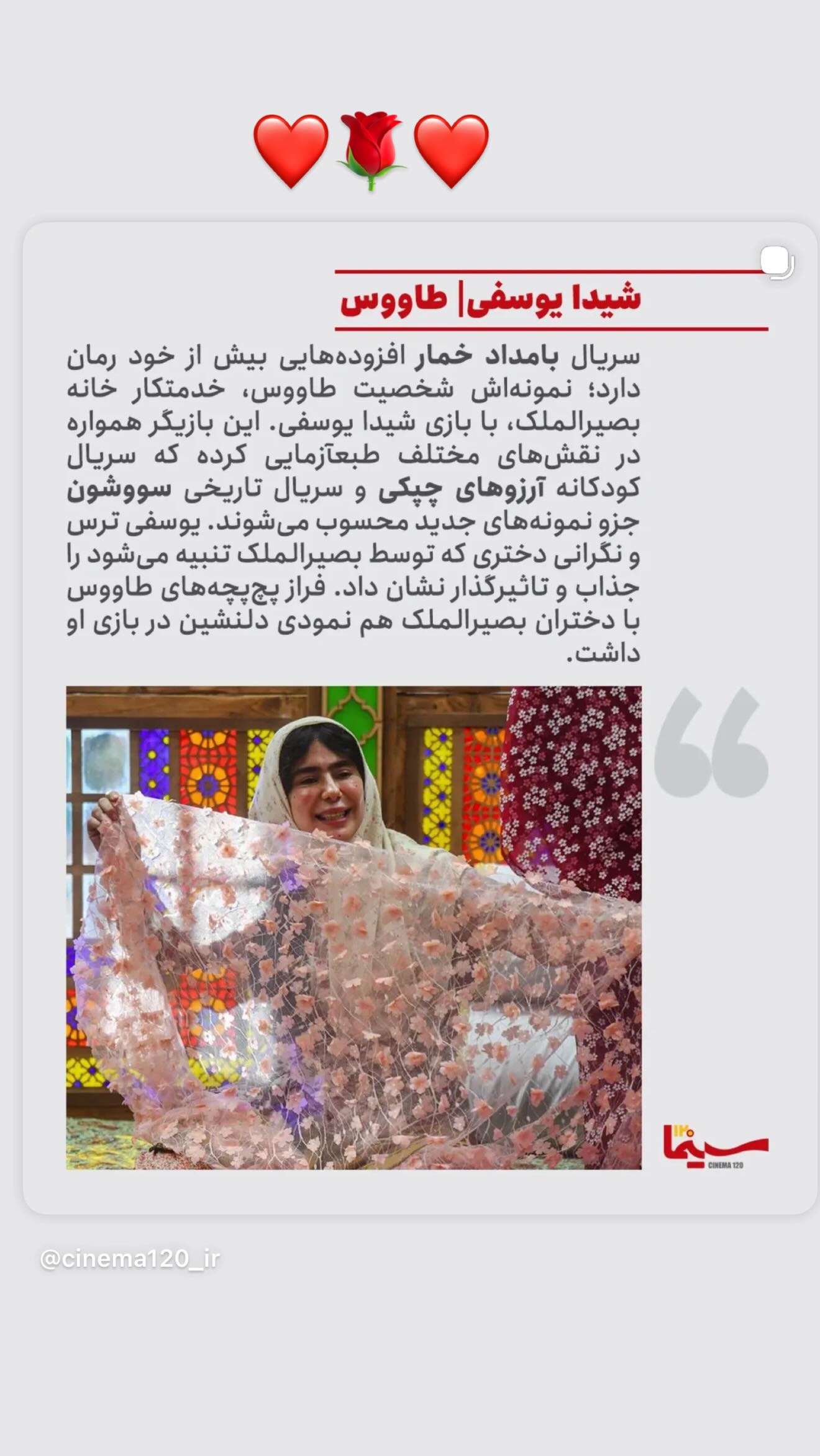  جدید ترین استوری اینستاگرام شیدا یوسفی