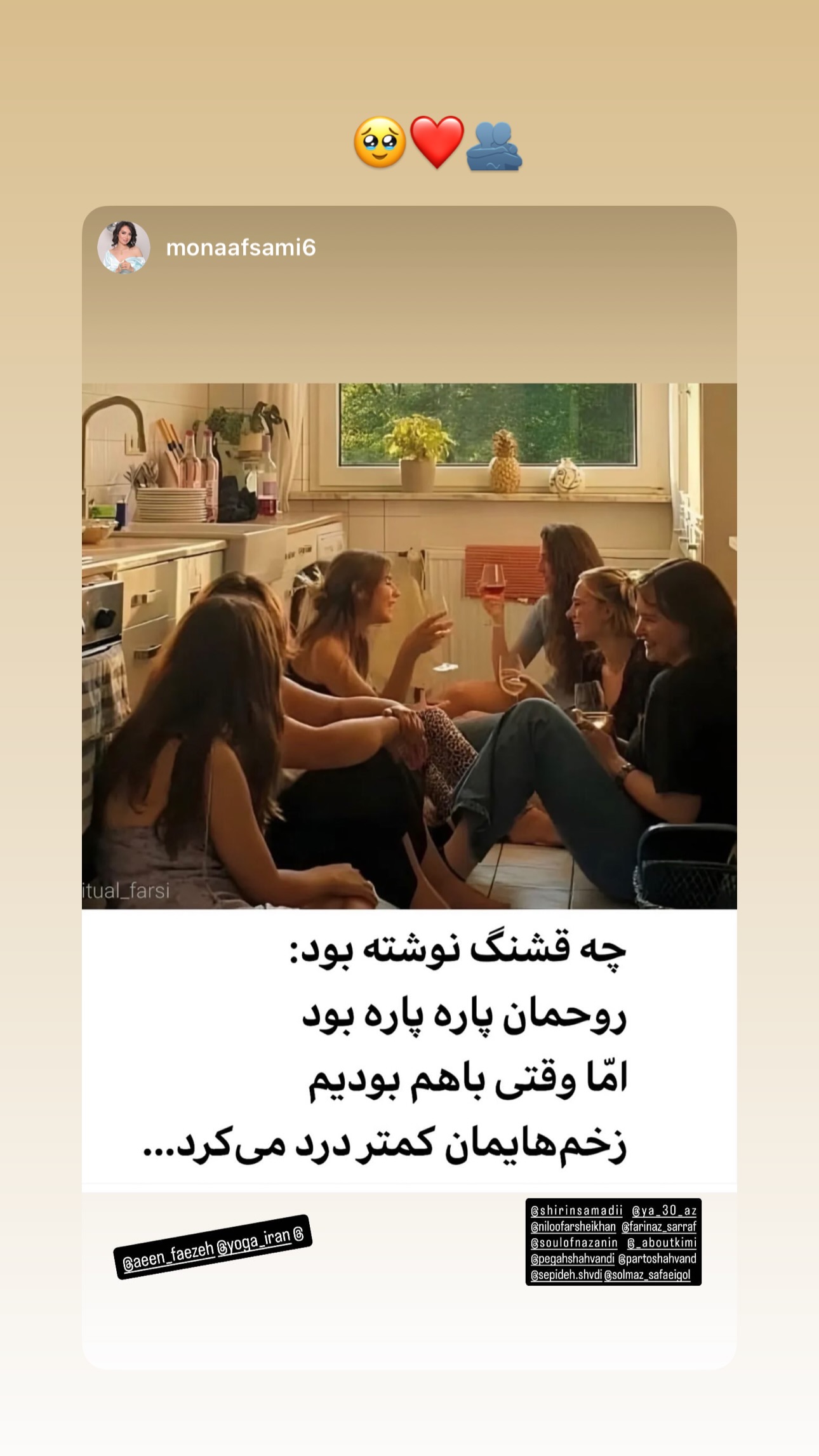  جدید ترین استوری اینستاگرام شیرین صمدی